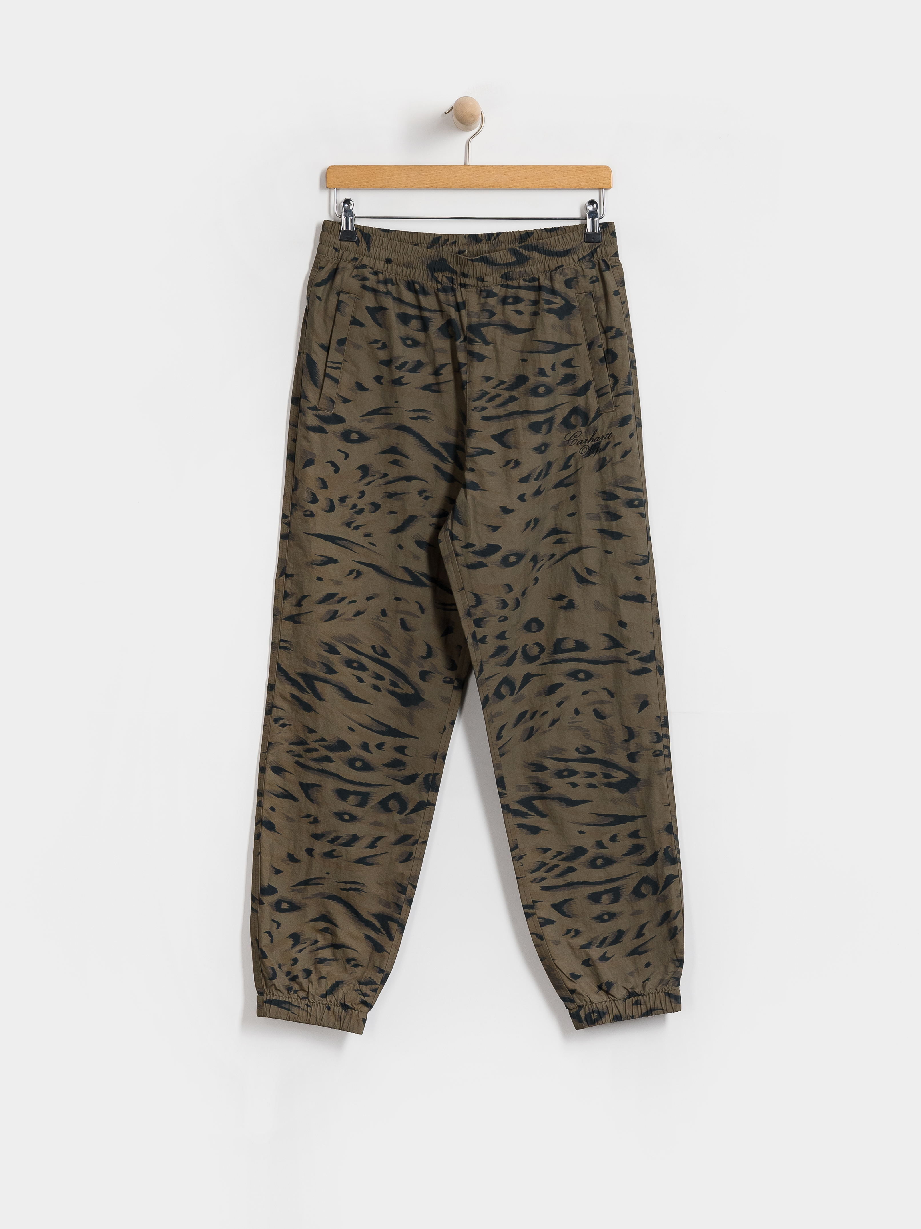 Панталони Carhartt WIP Travon Wmn (duck feather print cypress/black)