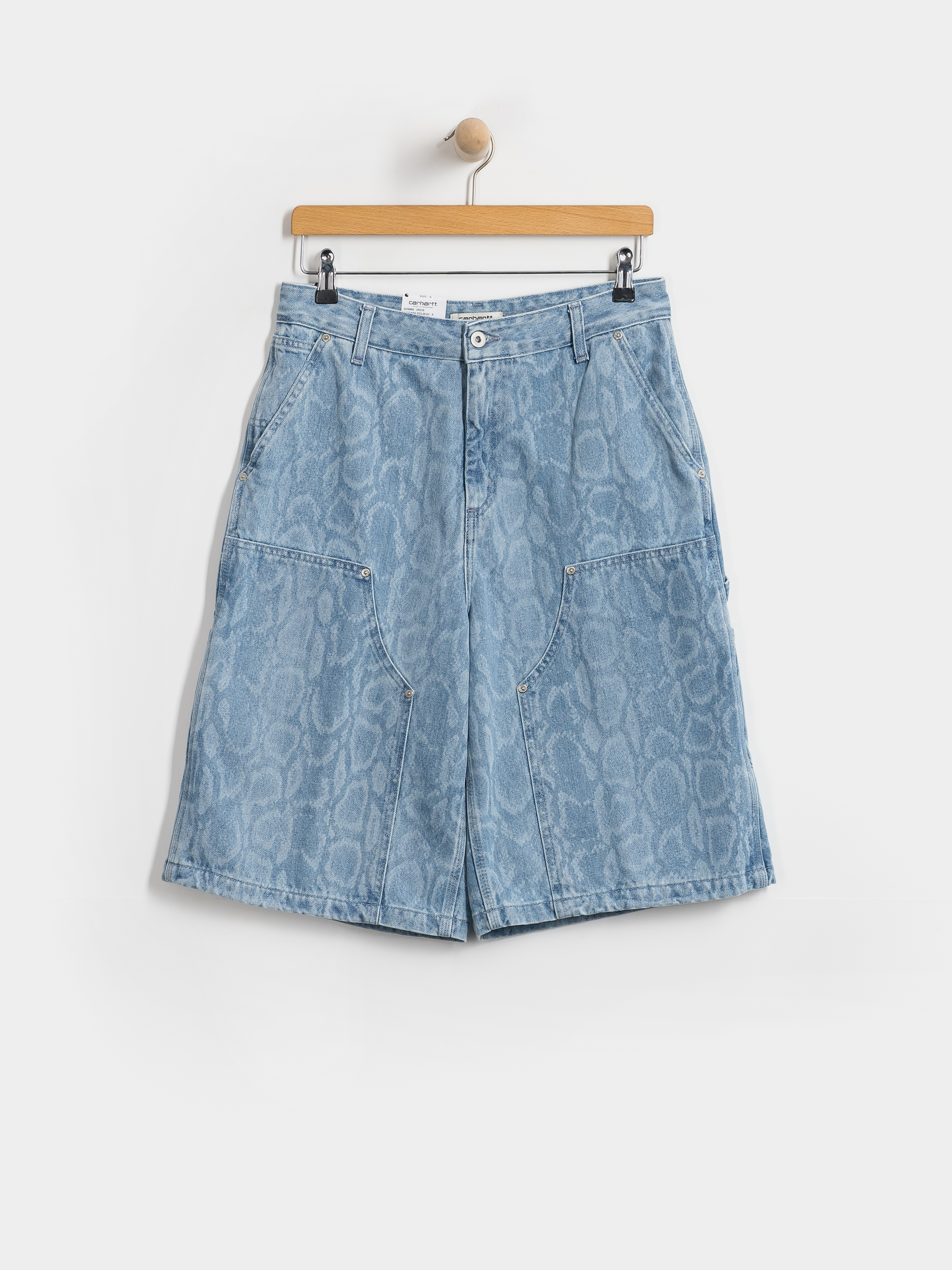 Къси панталони Carhartt WIP Snake Nixon Double Knee Wmn (snake camo blue)