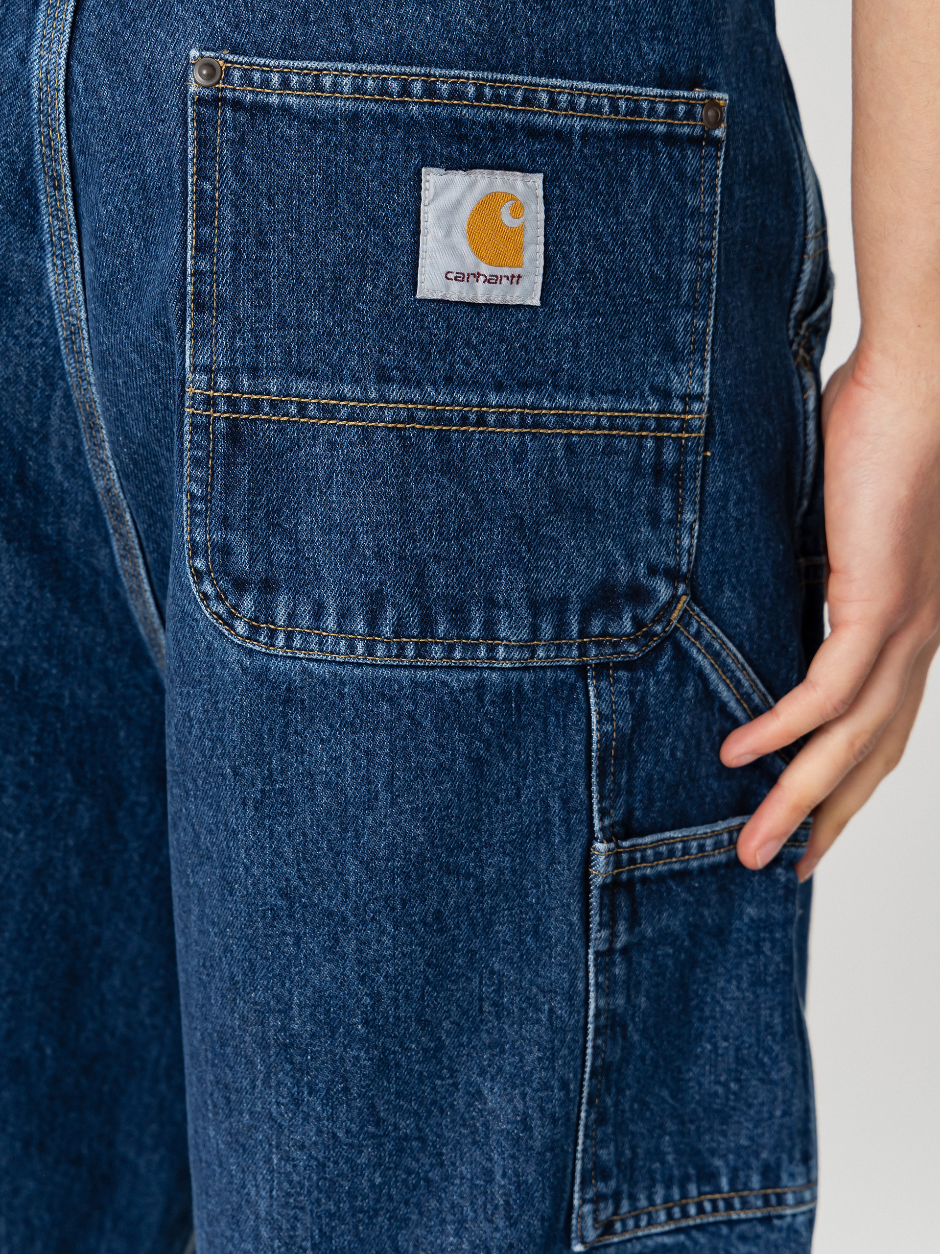 Къси панталони Carhartt WIP OG Double Knee (blue stone washed)