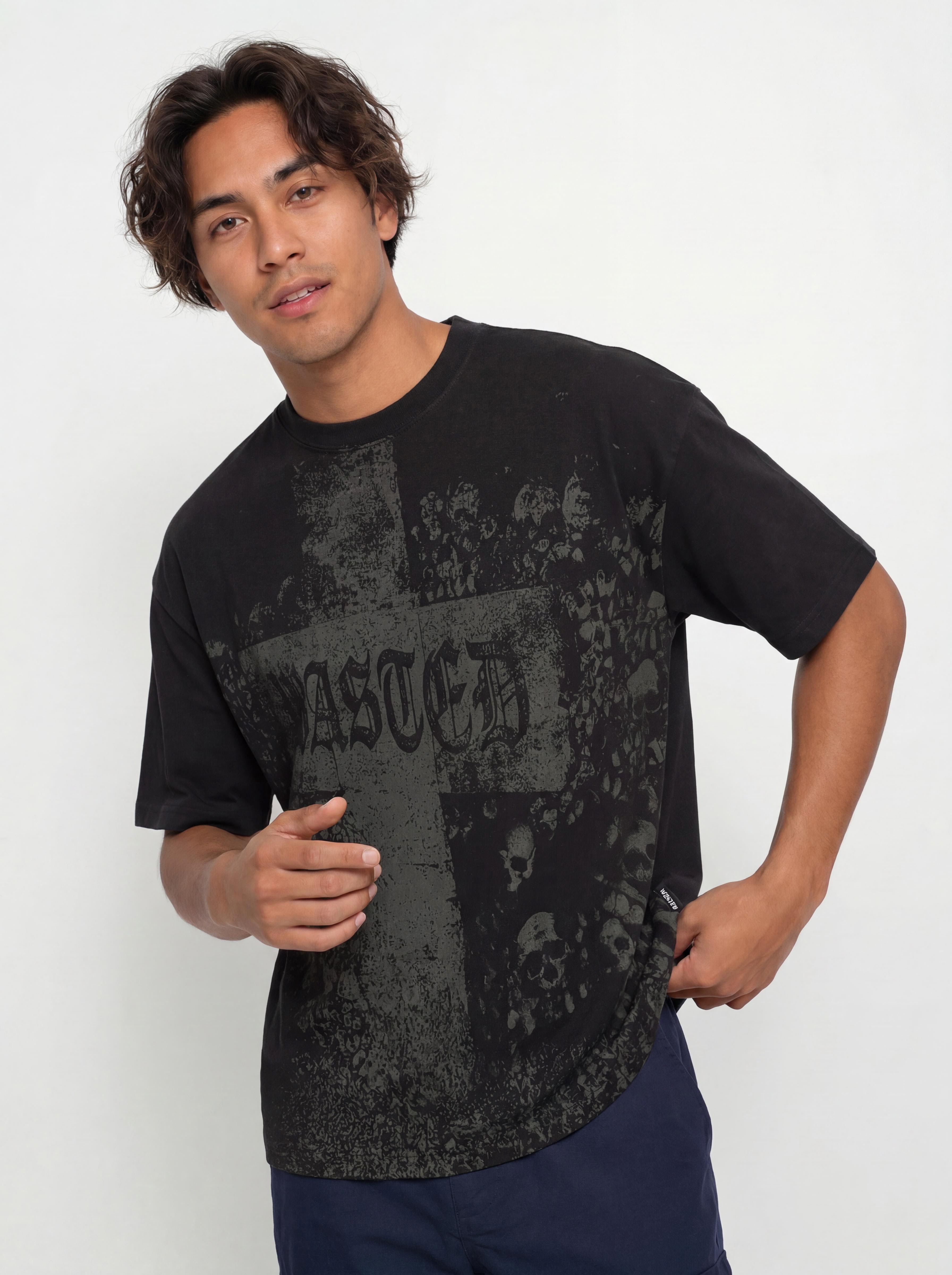 Тениска Wasted Paris Catacombs Boxy (faded black)