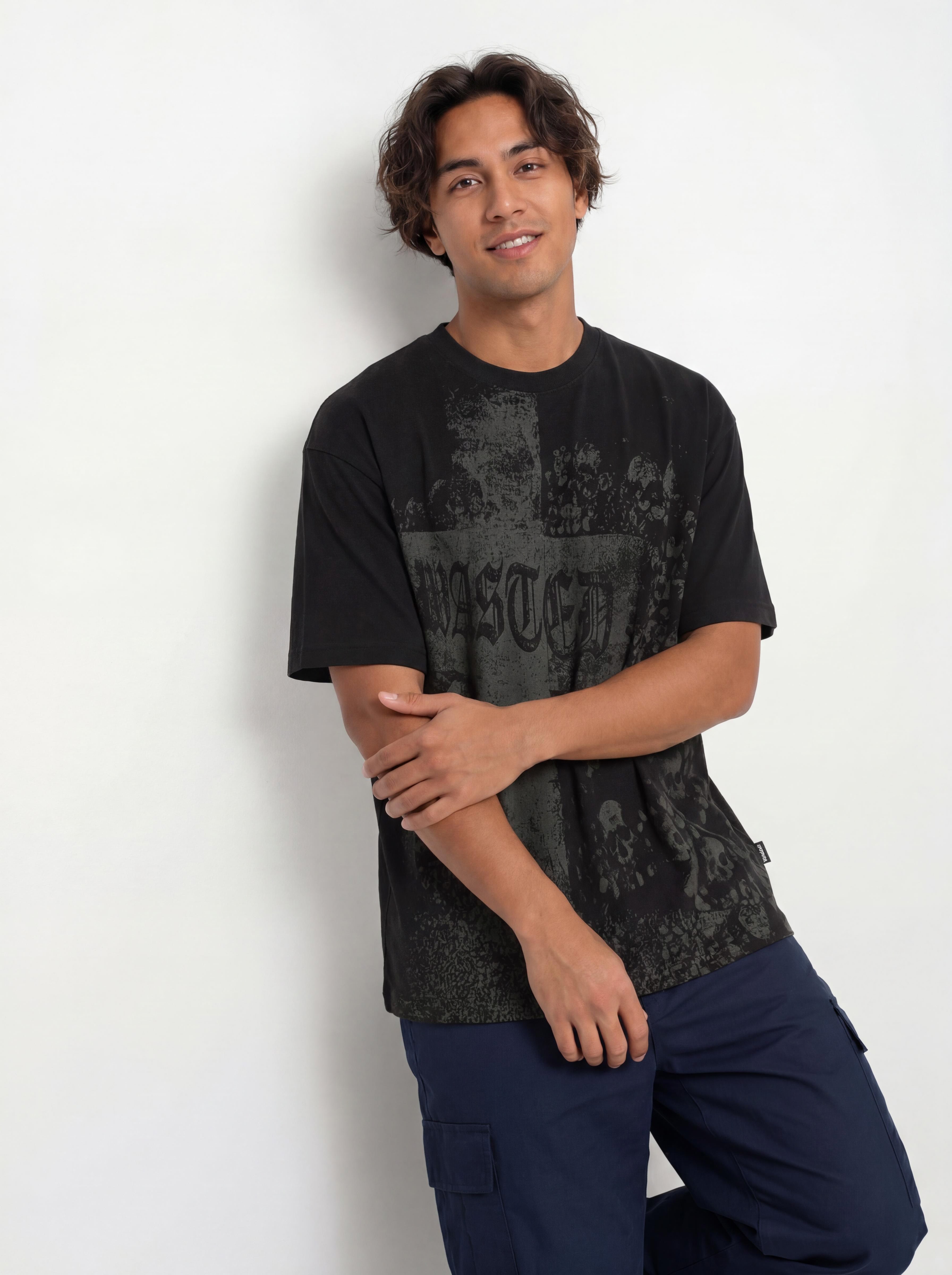 Тениска Wasted Paris Catacombs Boxy (faded black)