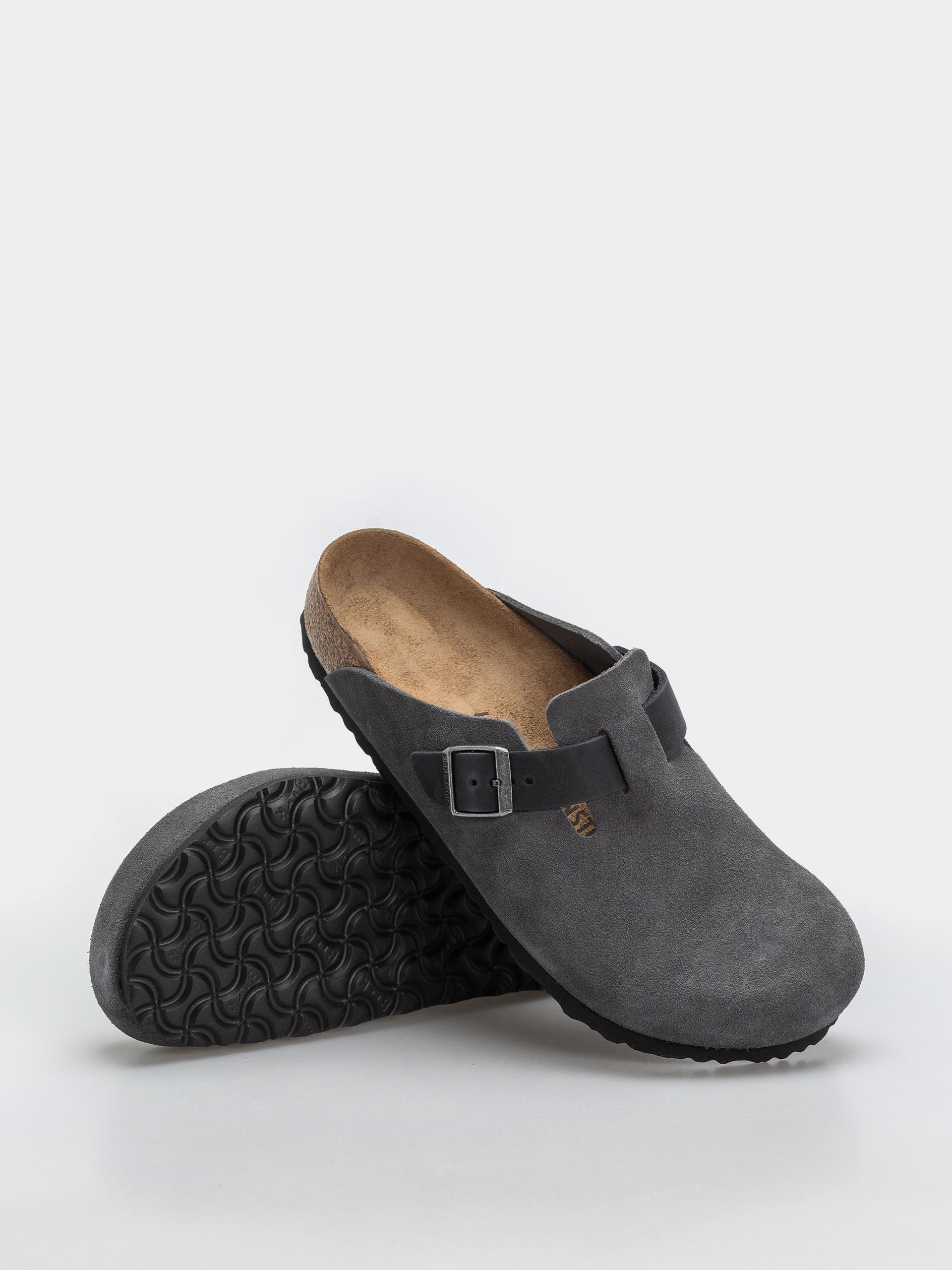 Чехли Birkenstock Boston Mixed Leather Regular (charcoal)