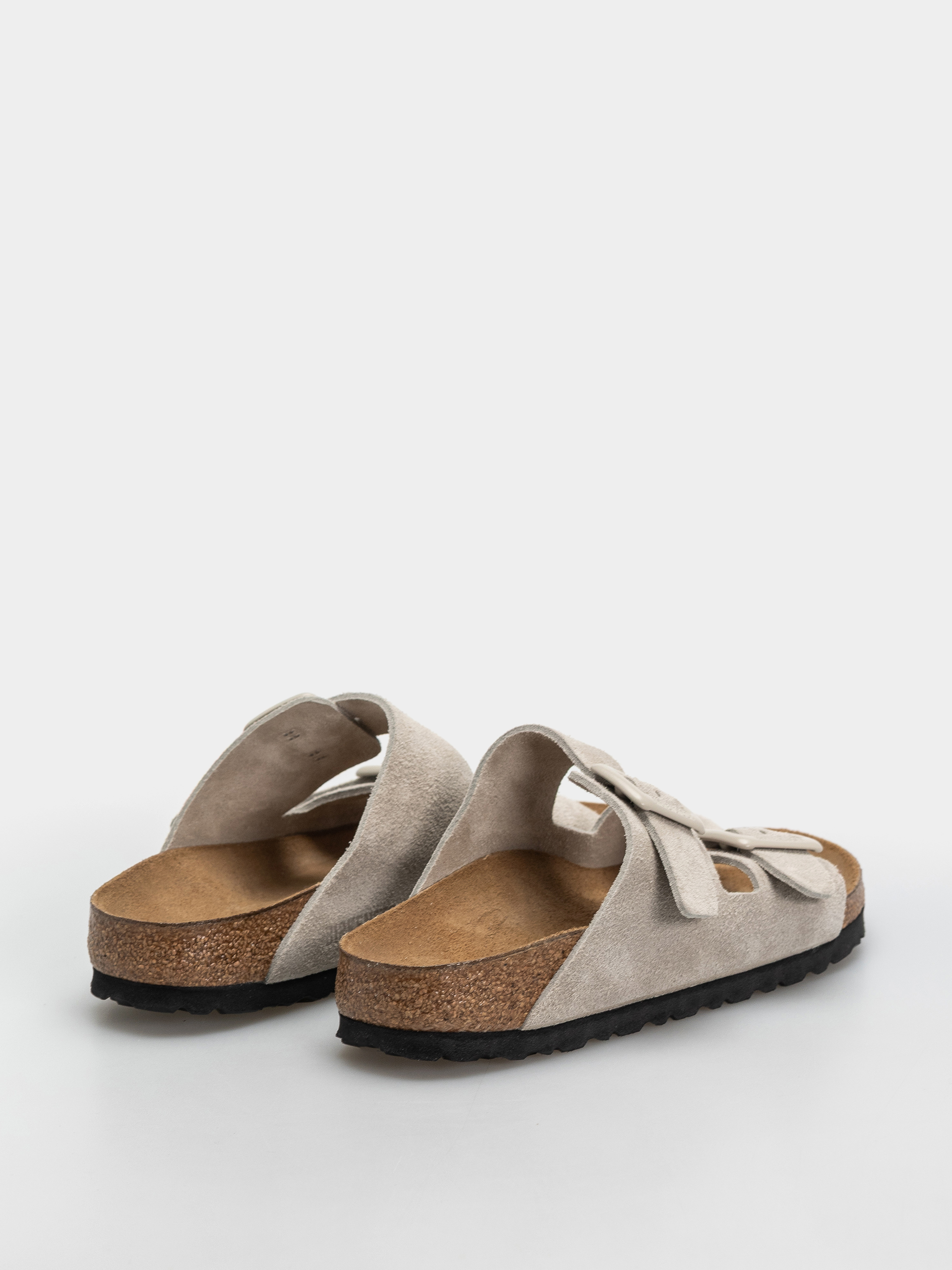 Чехли Birkenstock Arizona Suede Leather Cushion Buckle Narrow Wmn (oyster)