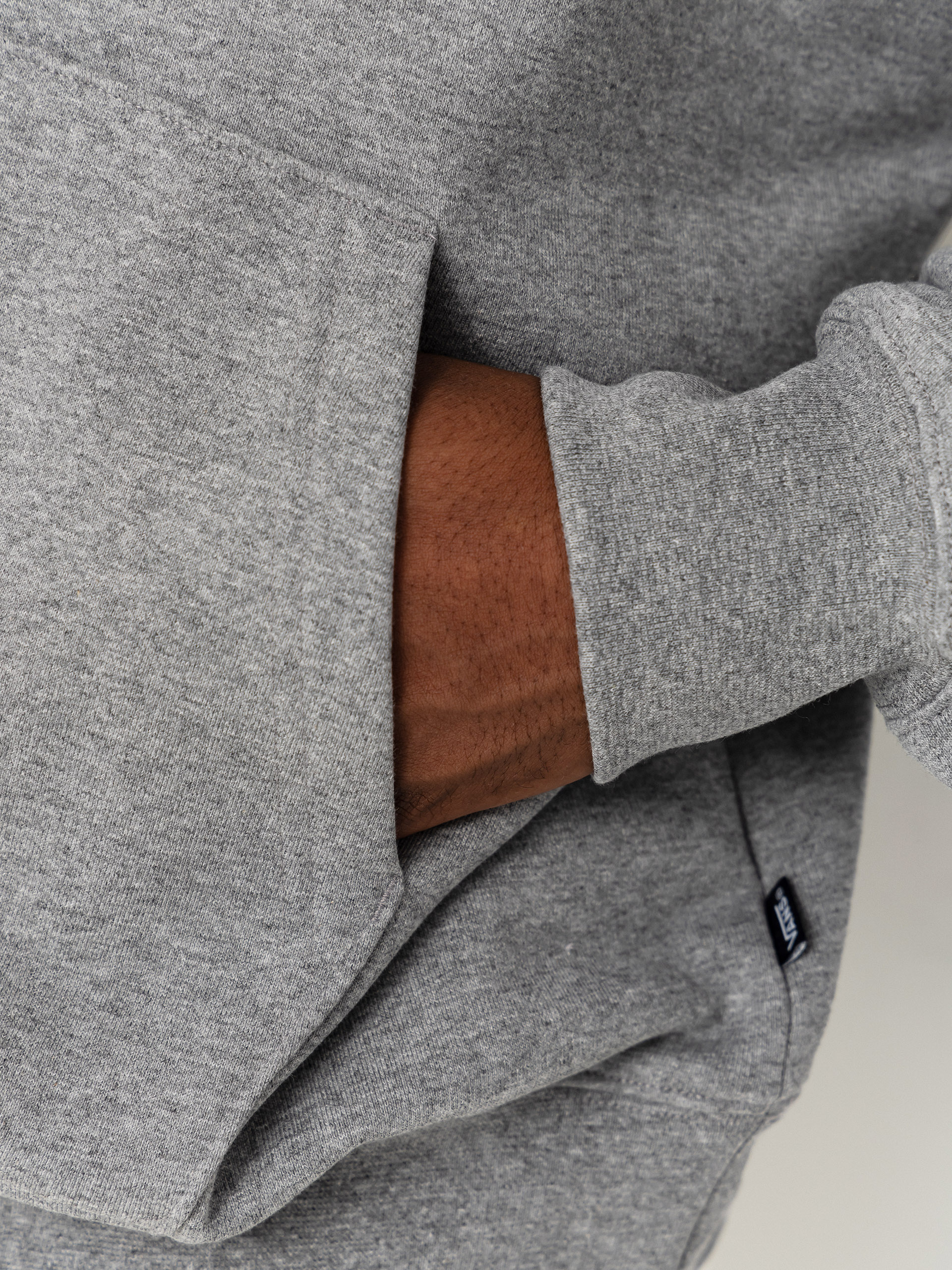 Суитшърт с качулка Vans Left Chest II HD (cement heather)