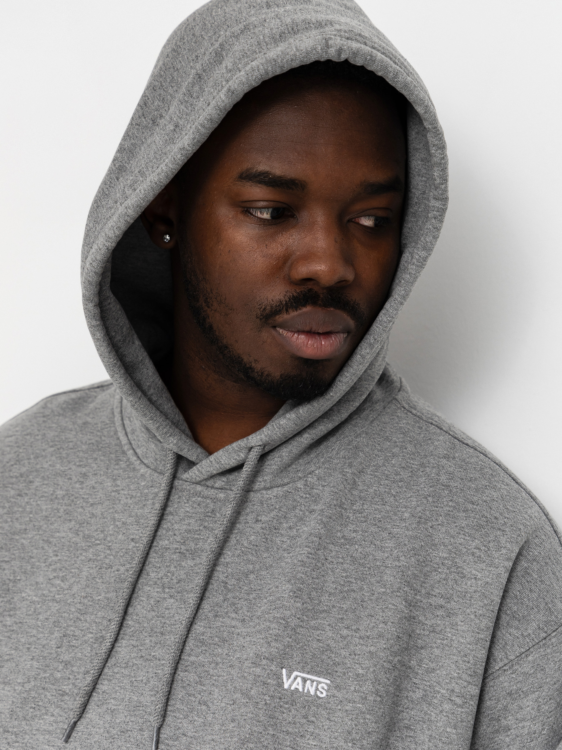 Суитшърт с качулка Vans Left Chest II HD (cement heather)