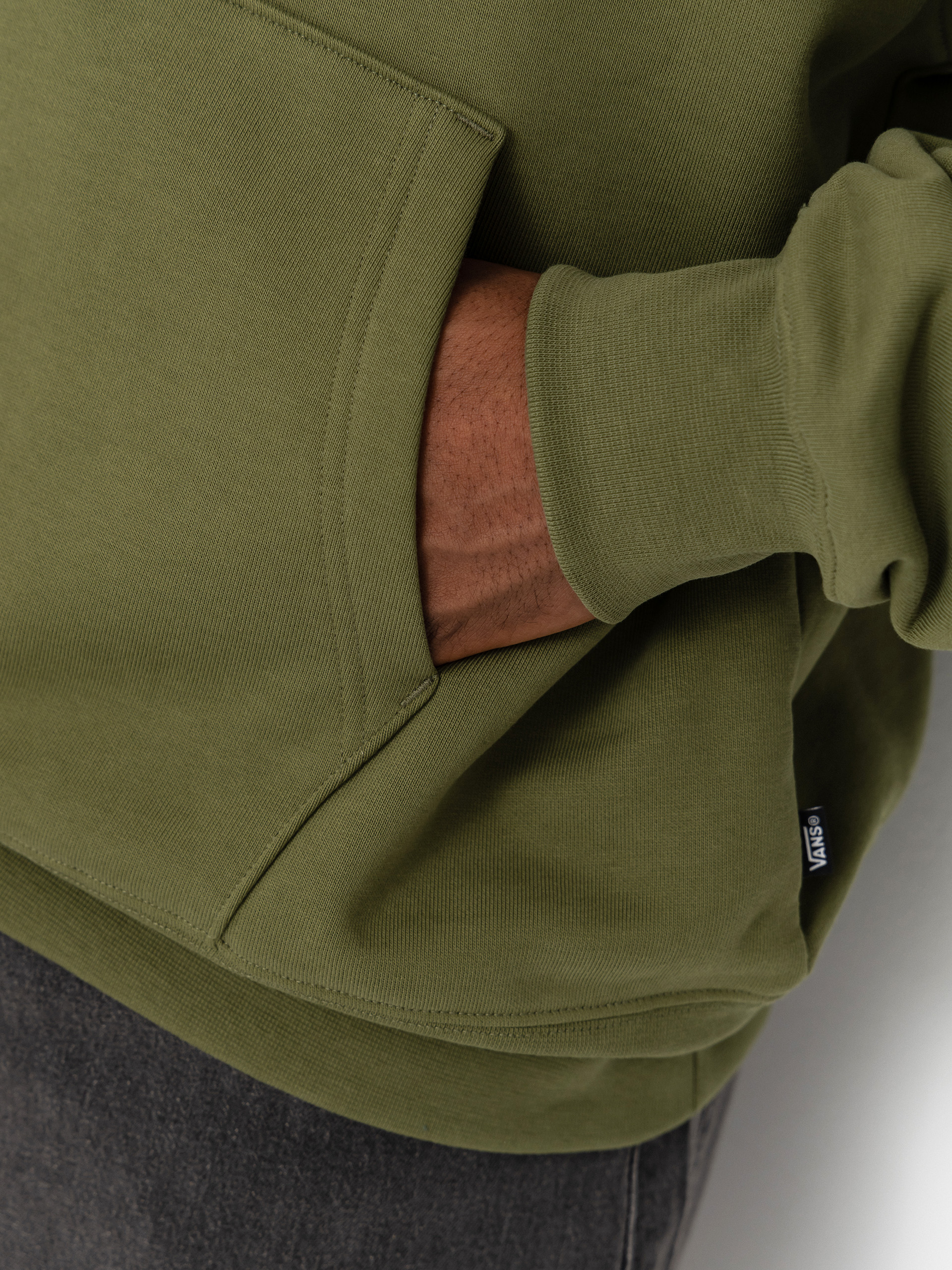 Суитшърт с качулка Vans Left Chest II HD (green balsam)