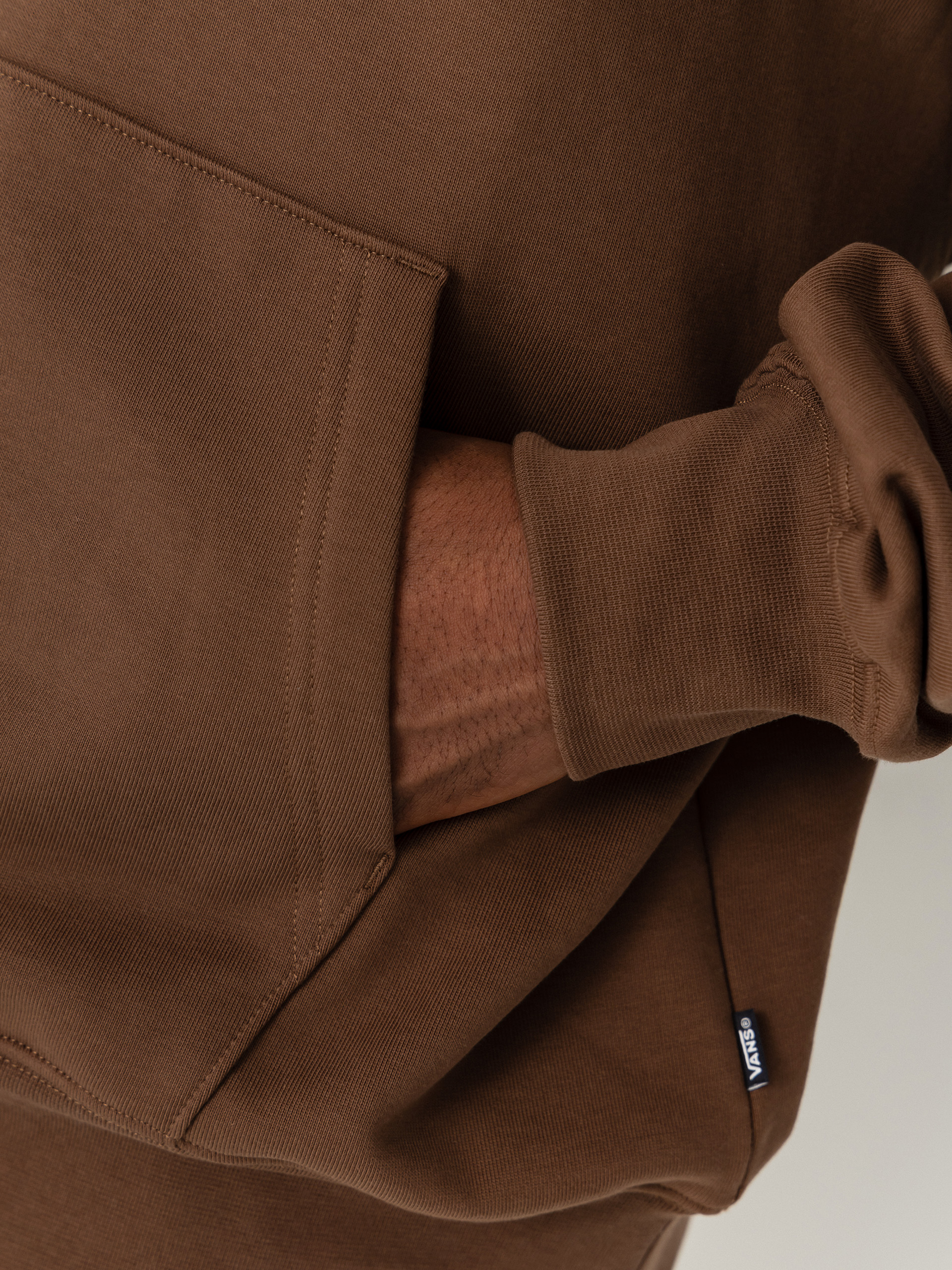 Суитшърт с качулка Vans Left Chest HD (vintage cocoa)