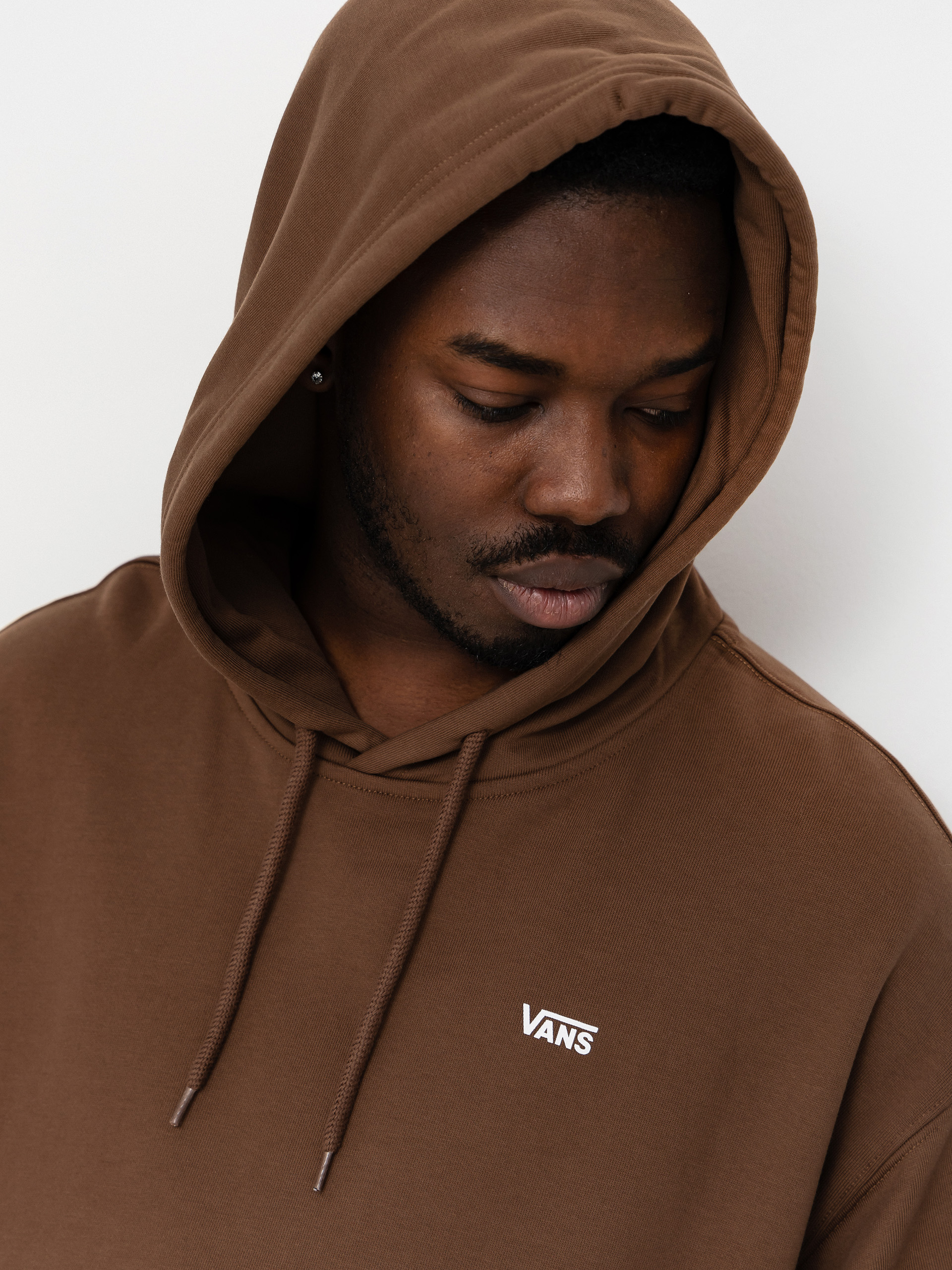 Суитшърт с качулка Vans Left Chest HD (vintage cocoa)
