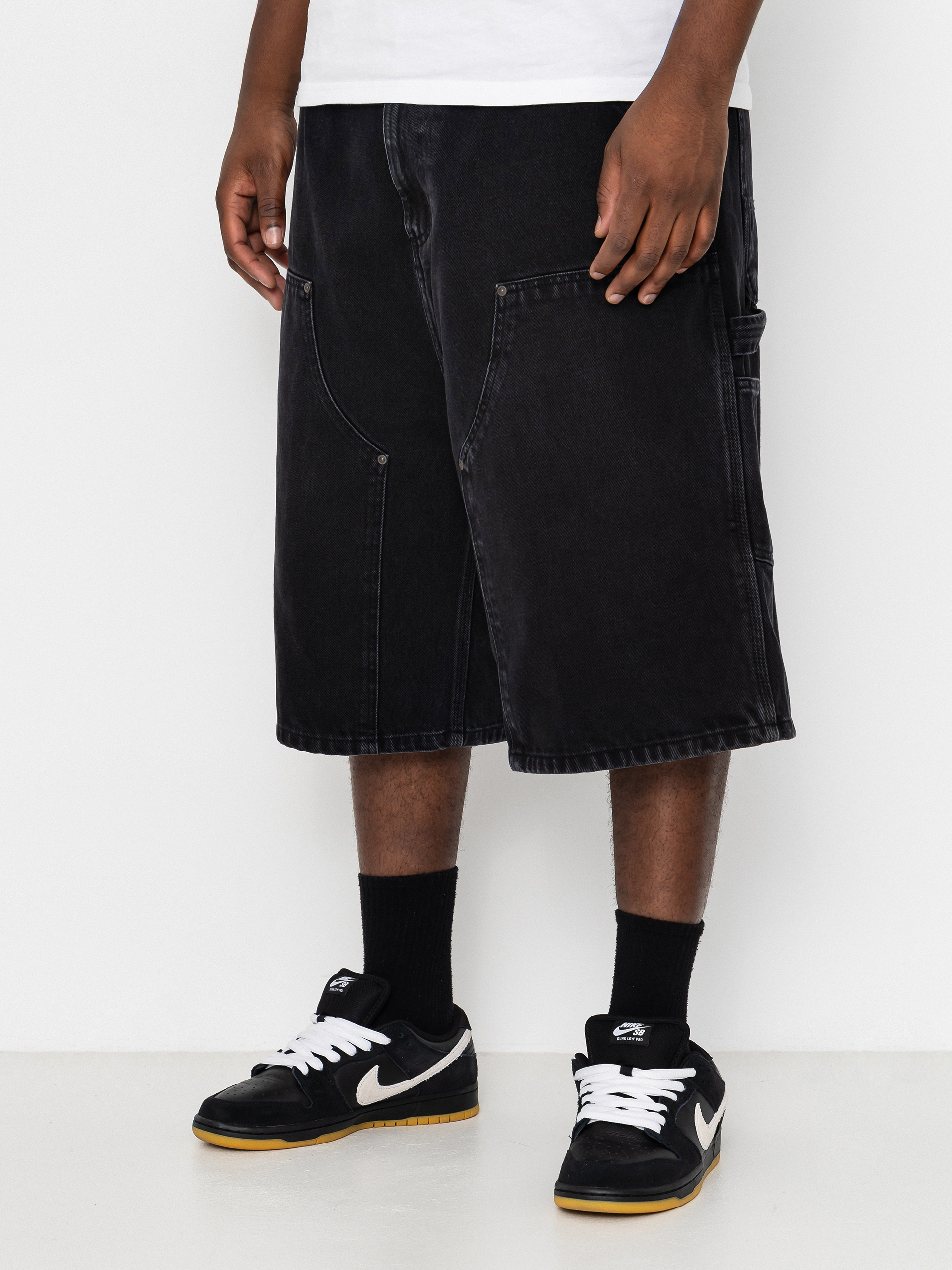 Къси панталони Carhartt WIP OG Double Knee (black stone washed)