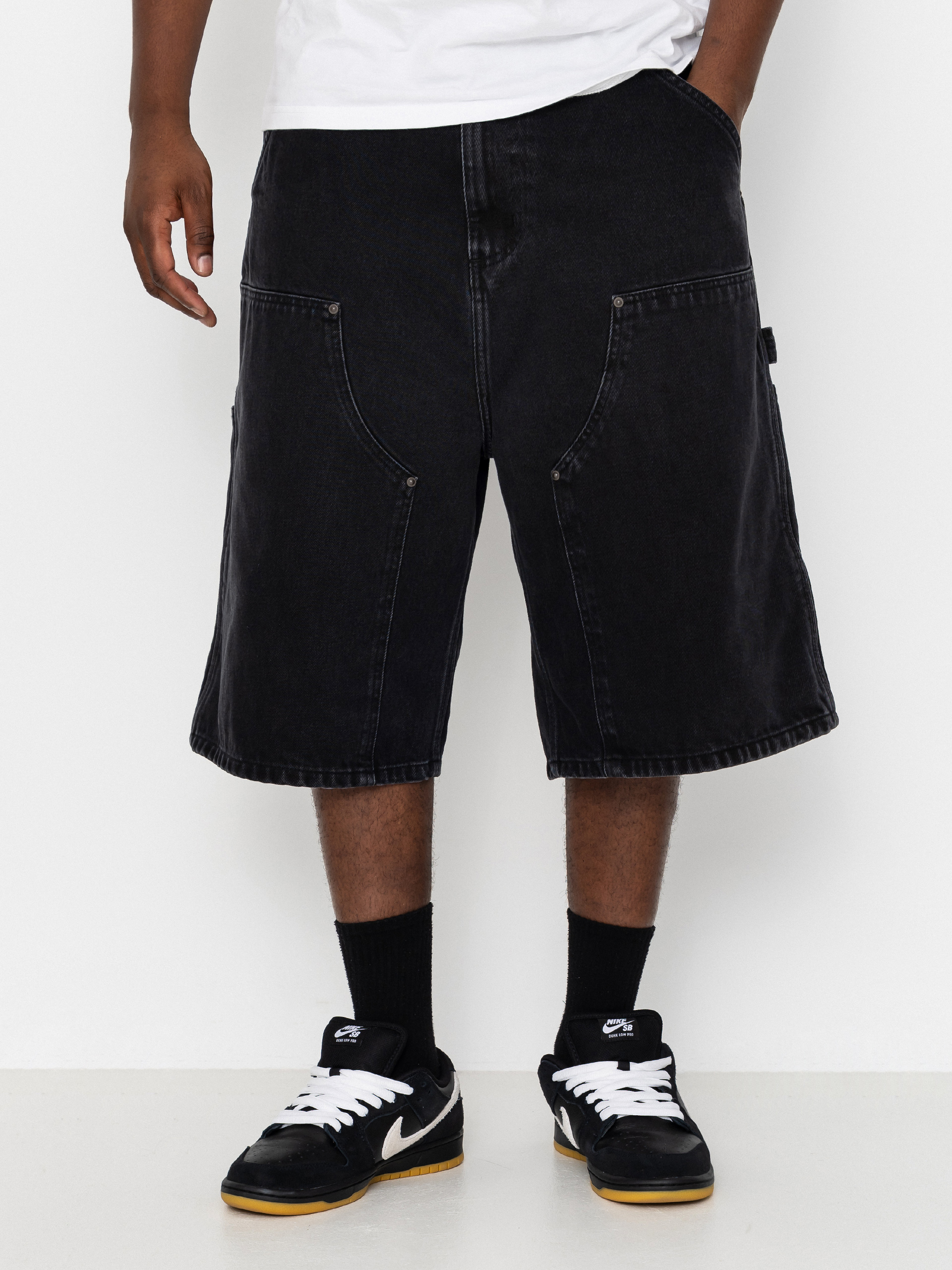 Къси панталони Carhartt WIP OG Double Knee (black stone washed)