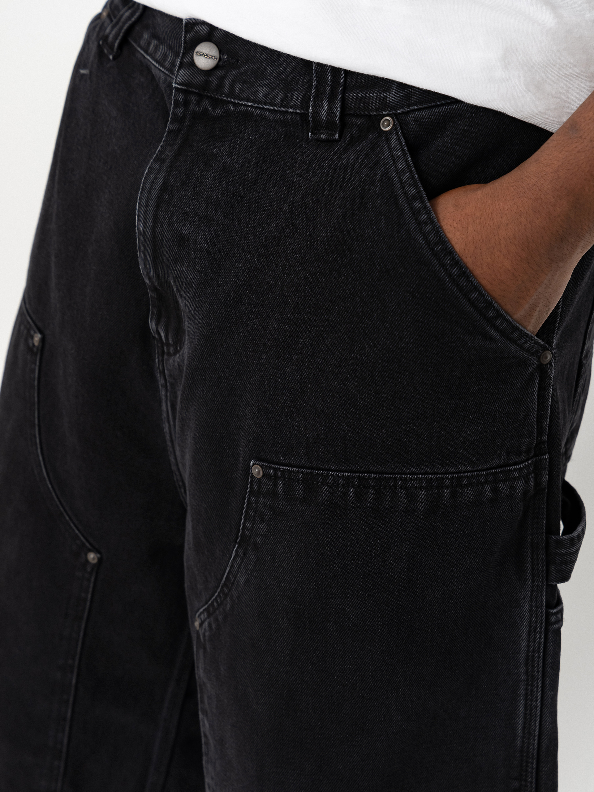 Къси панталони Carhartt WIP OG Double Knee (black stone washed)
