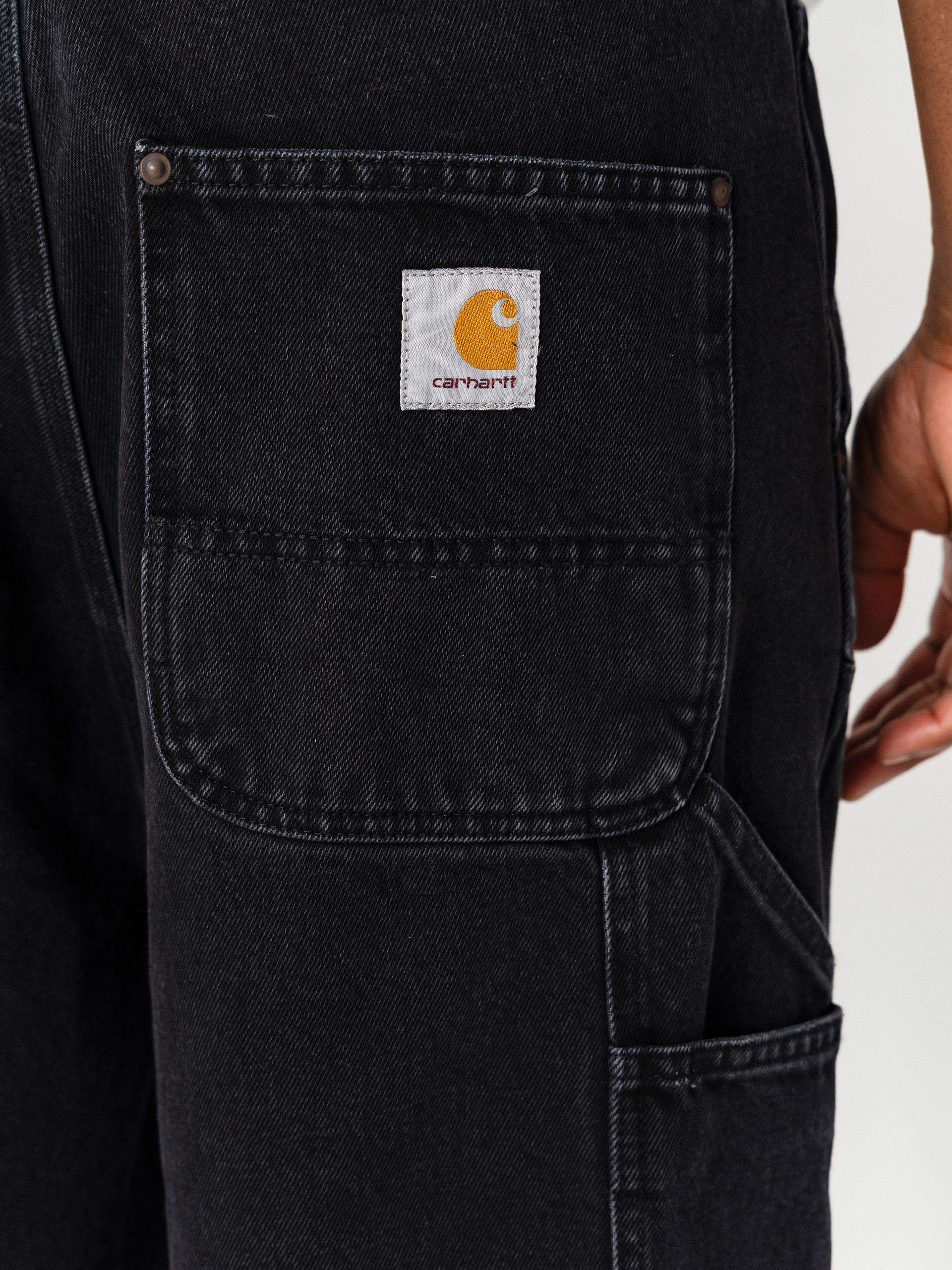 Къси панталони Carhartt WIP OG Double Knee (black stone washed)