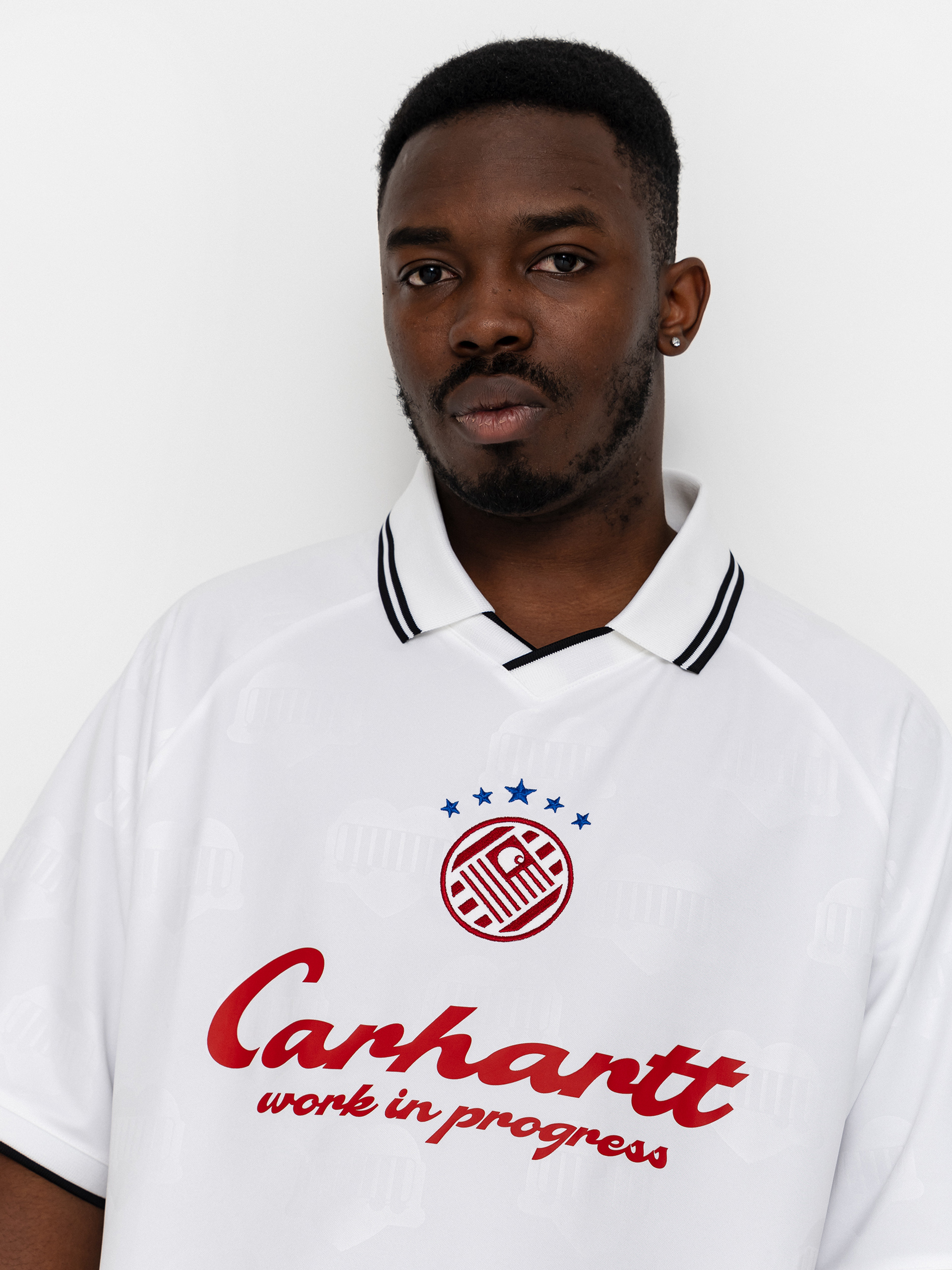 Тениска Carhartt WIP Terrace Football (heart train jacquard white)