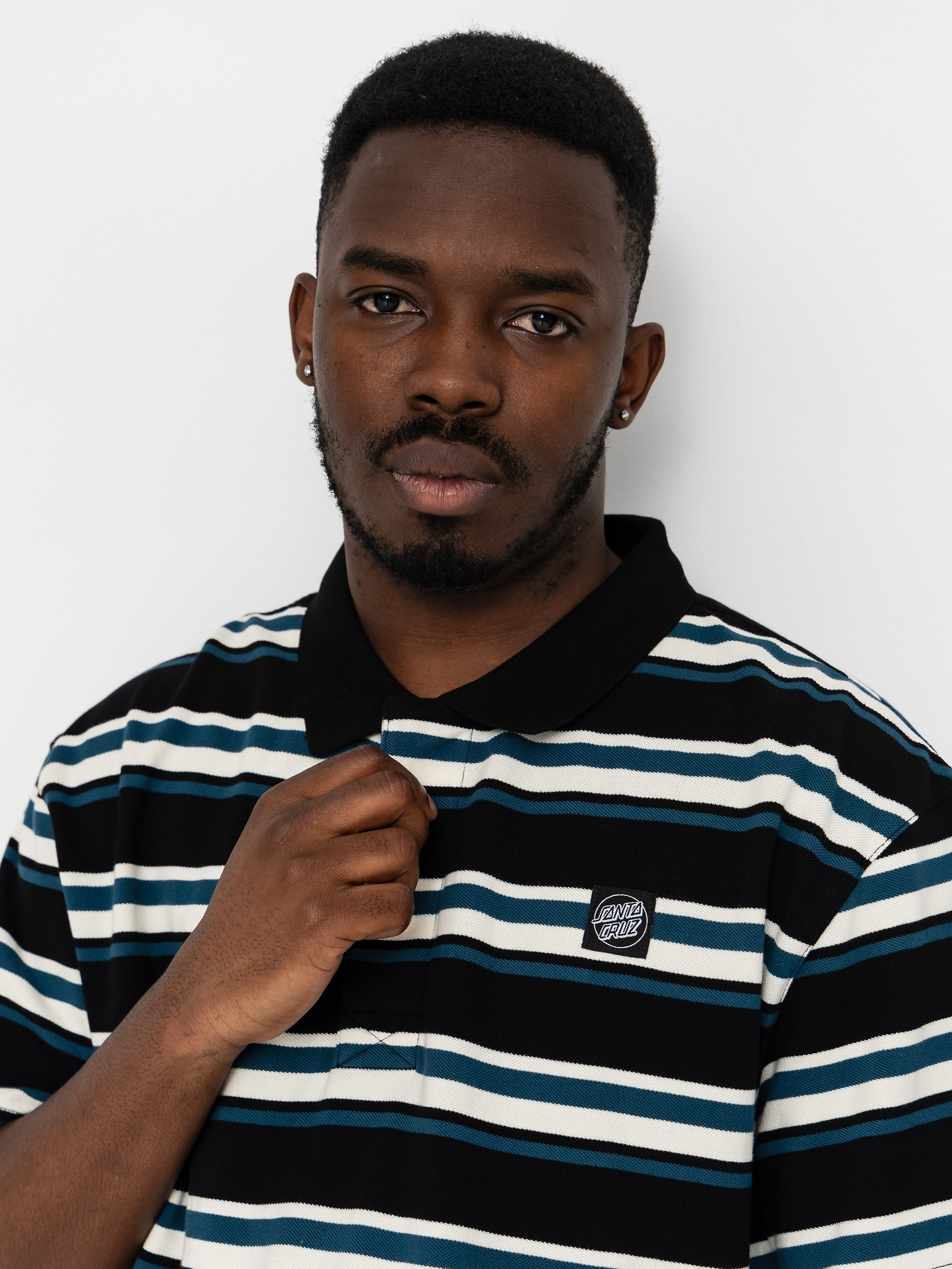 Тениска с яка Santa Cruz Cera (black/dark teal)