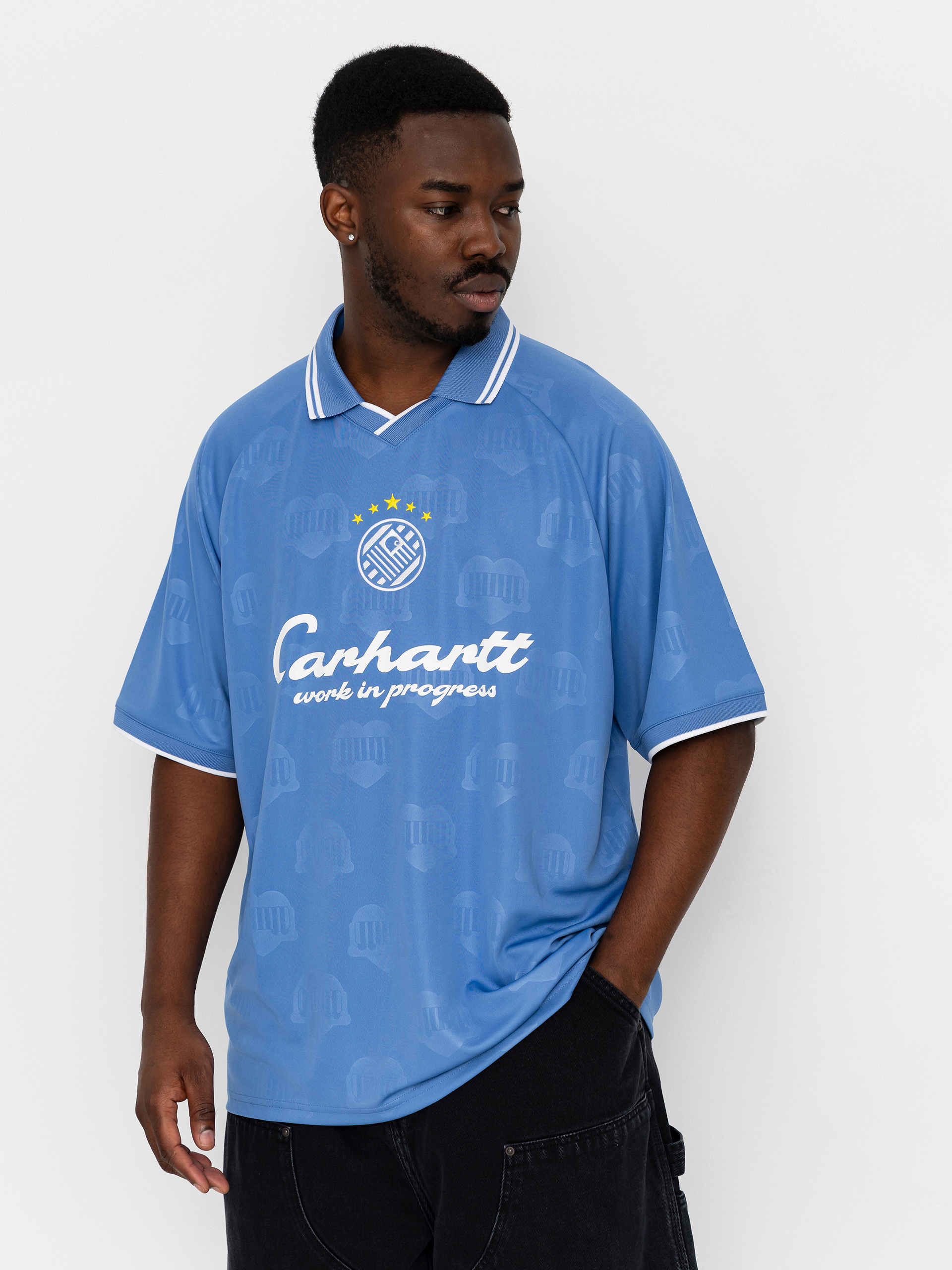 Тениска Carhartt WIP Terrace Football (heart train jacquard curacao)