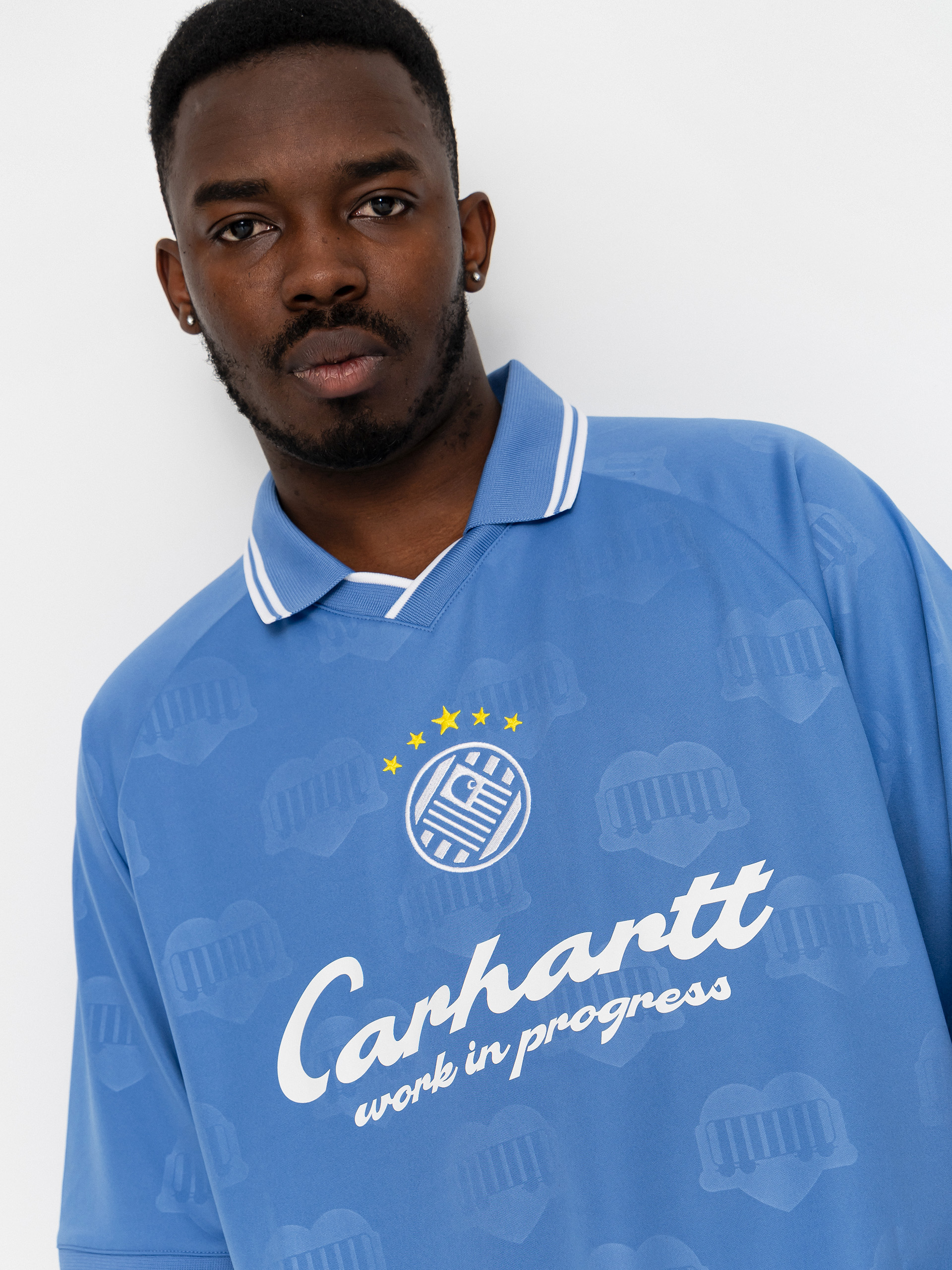 Тениска Carhartt WIP Terrace Football (heart train jacquard curacao)