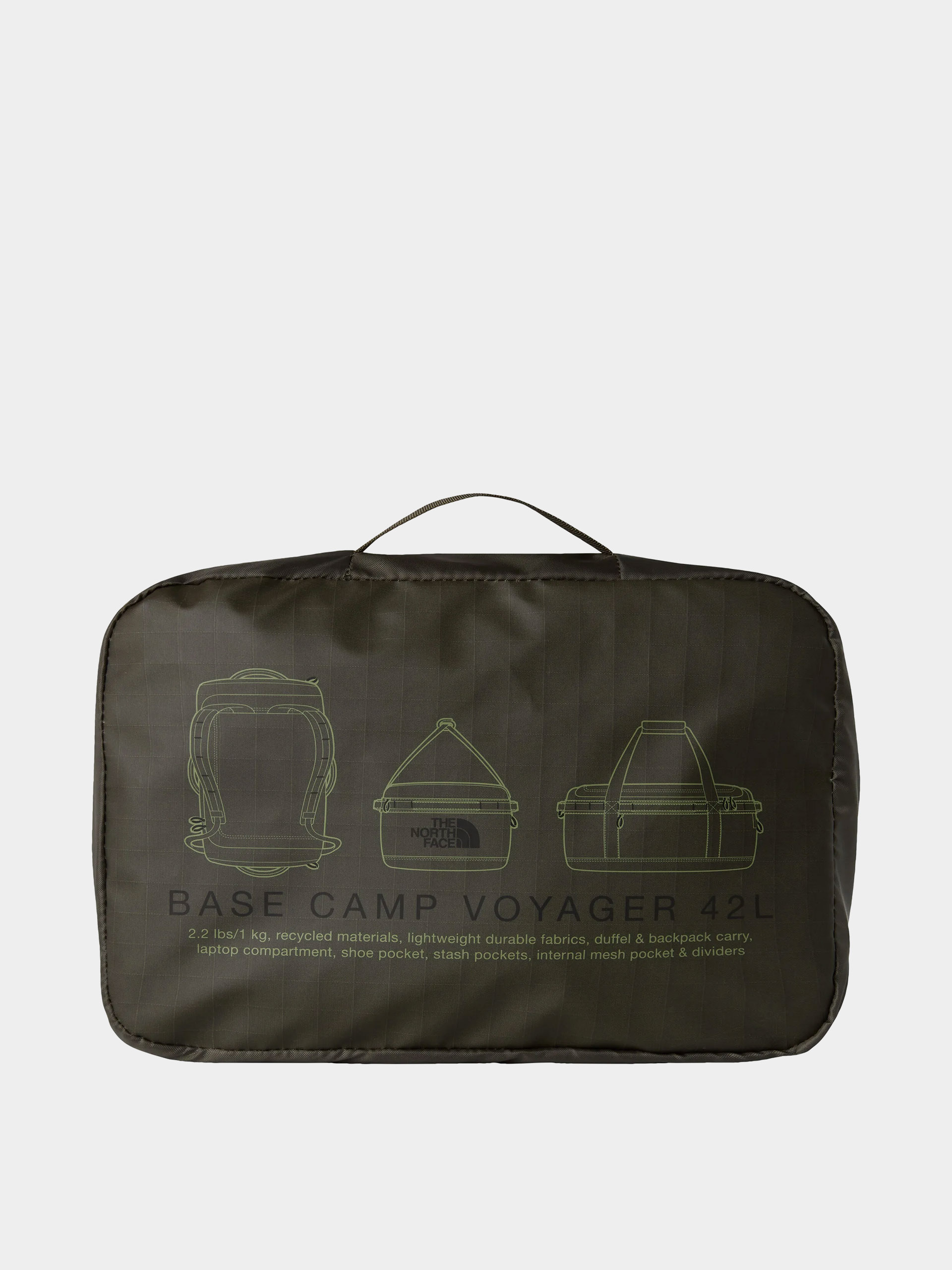 Чанта The North Face Base Camp Voyager Duffel 42L (new taupe green/tnf black)