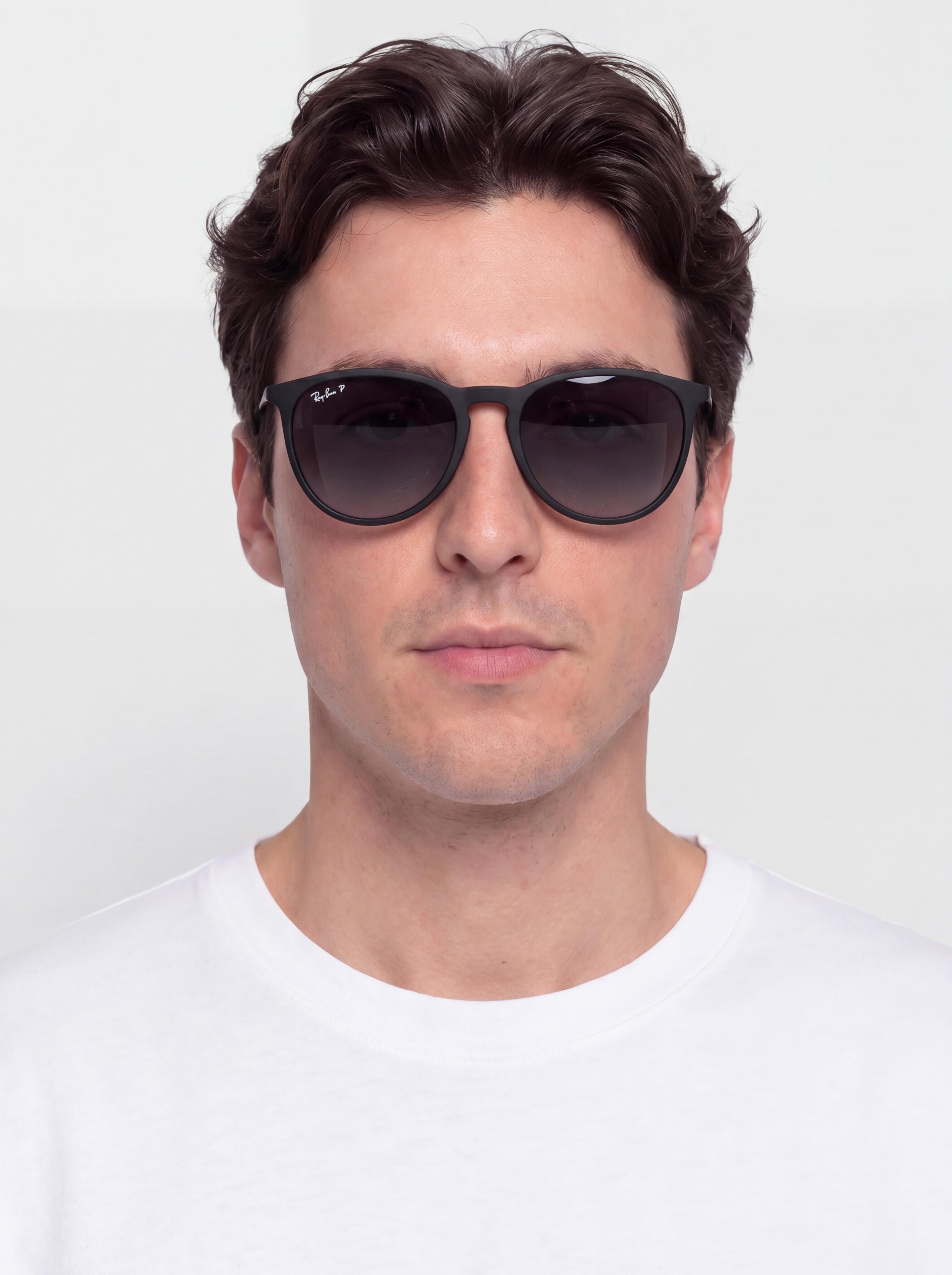 Слънчеви очила Ray-Ban Erika (matowy guma czarny/polaryzacyjne szary)
