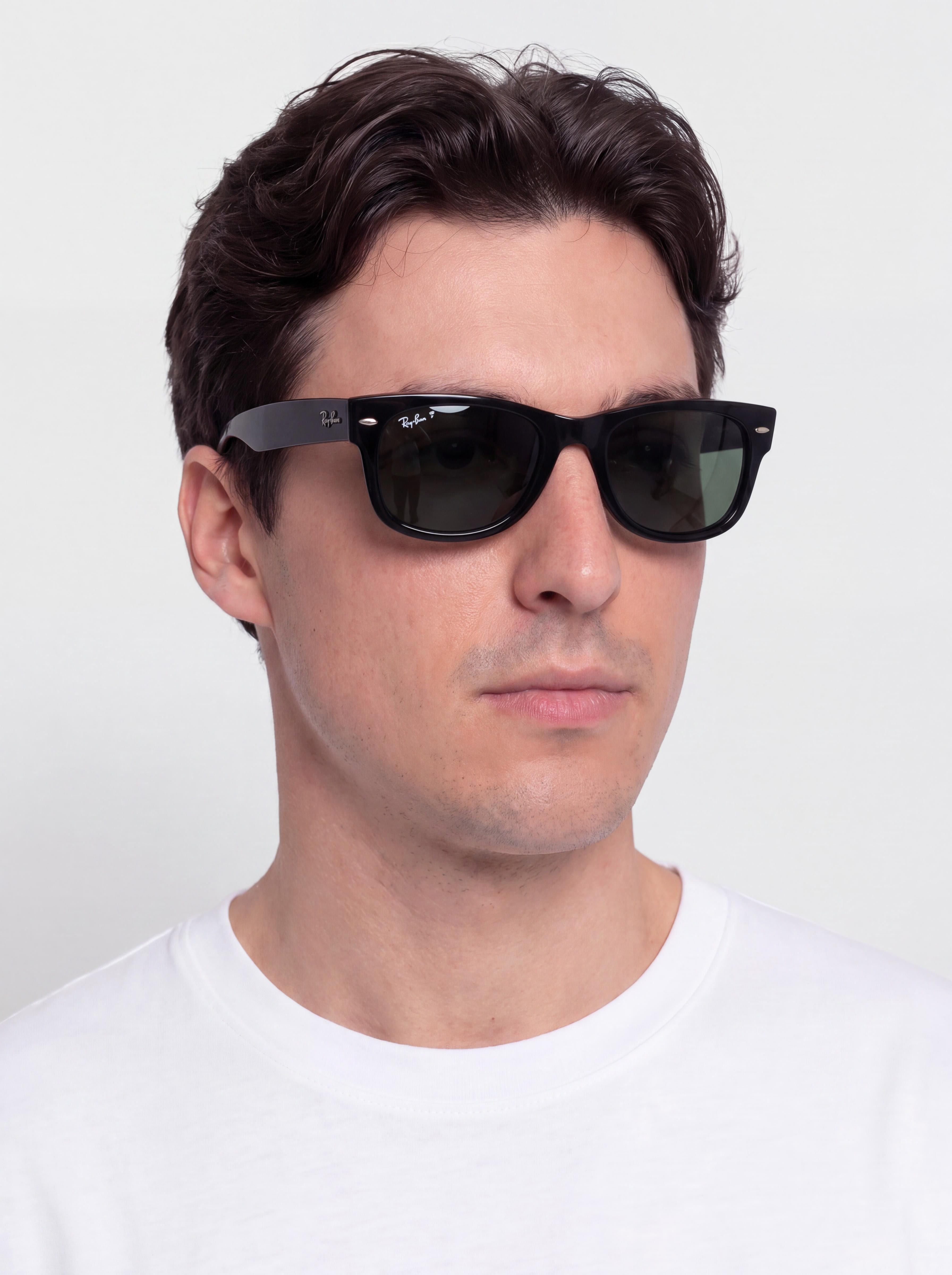 Слънчеви очила Ray-Ban Mega Wayfarer Ii (polerowany czarny/zielone z polaryzacją)