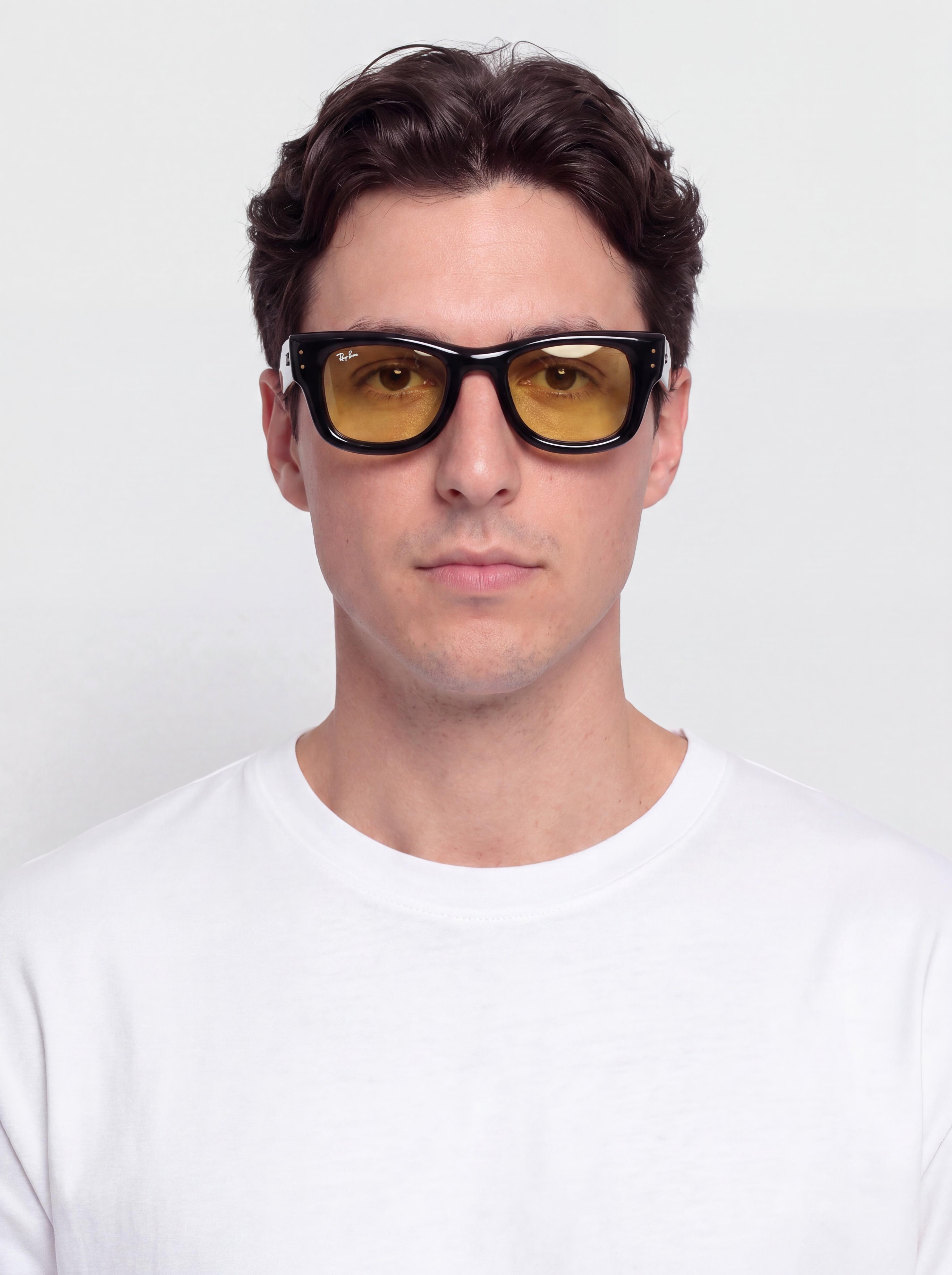 u0421u043bu044au043du0447u0435u0432u0438 u043eu0447u0438u043bu0430 Ray-Ban Wayfarer Puffer (polerowany czarny/u017cu00f3u0142ty)