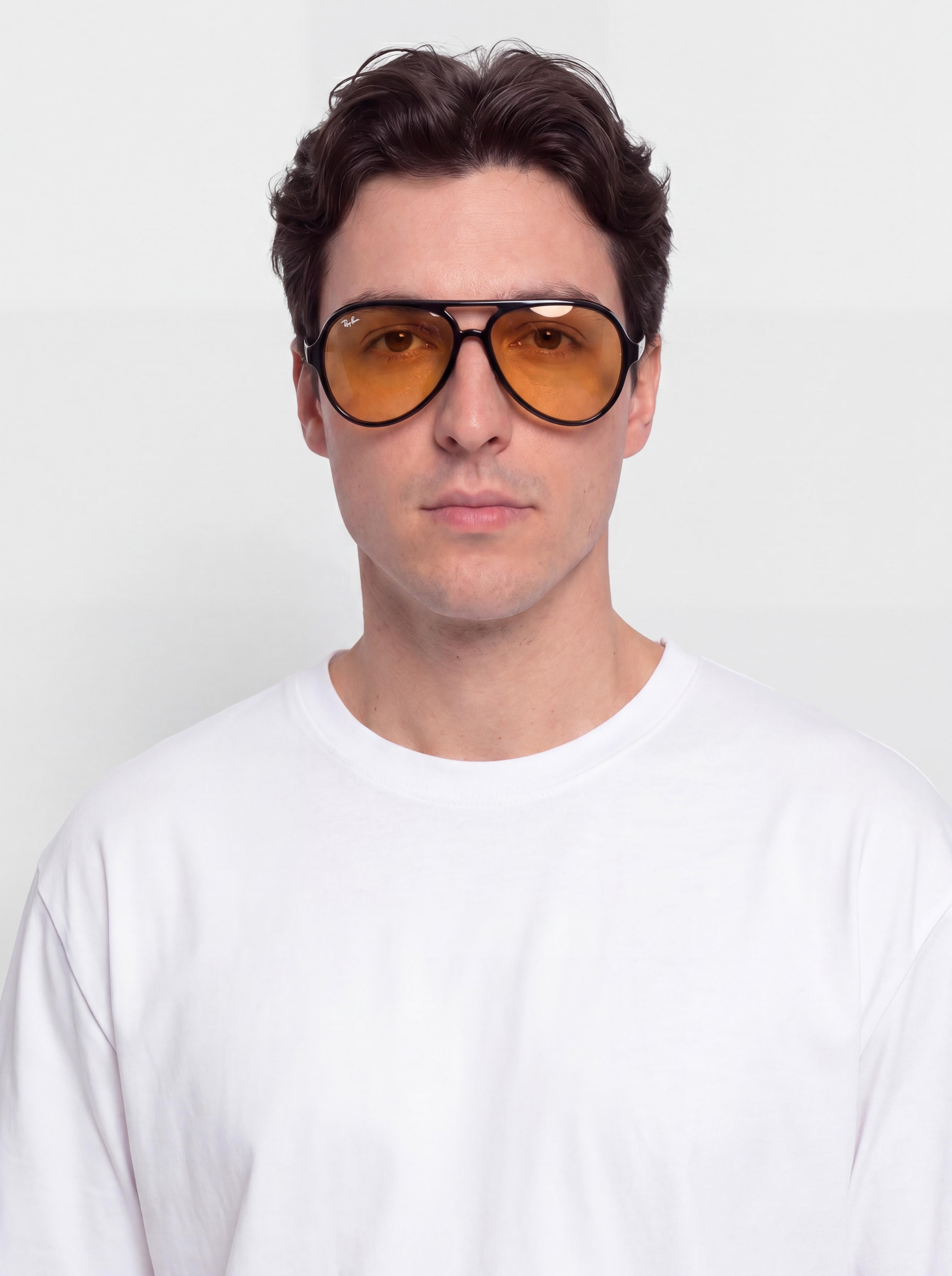Слънчеви очила Ray-Ban Cats 5000 Classic Summer Capsule (polerowany czarny/pomarańczowy)