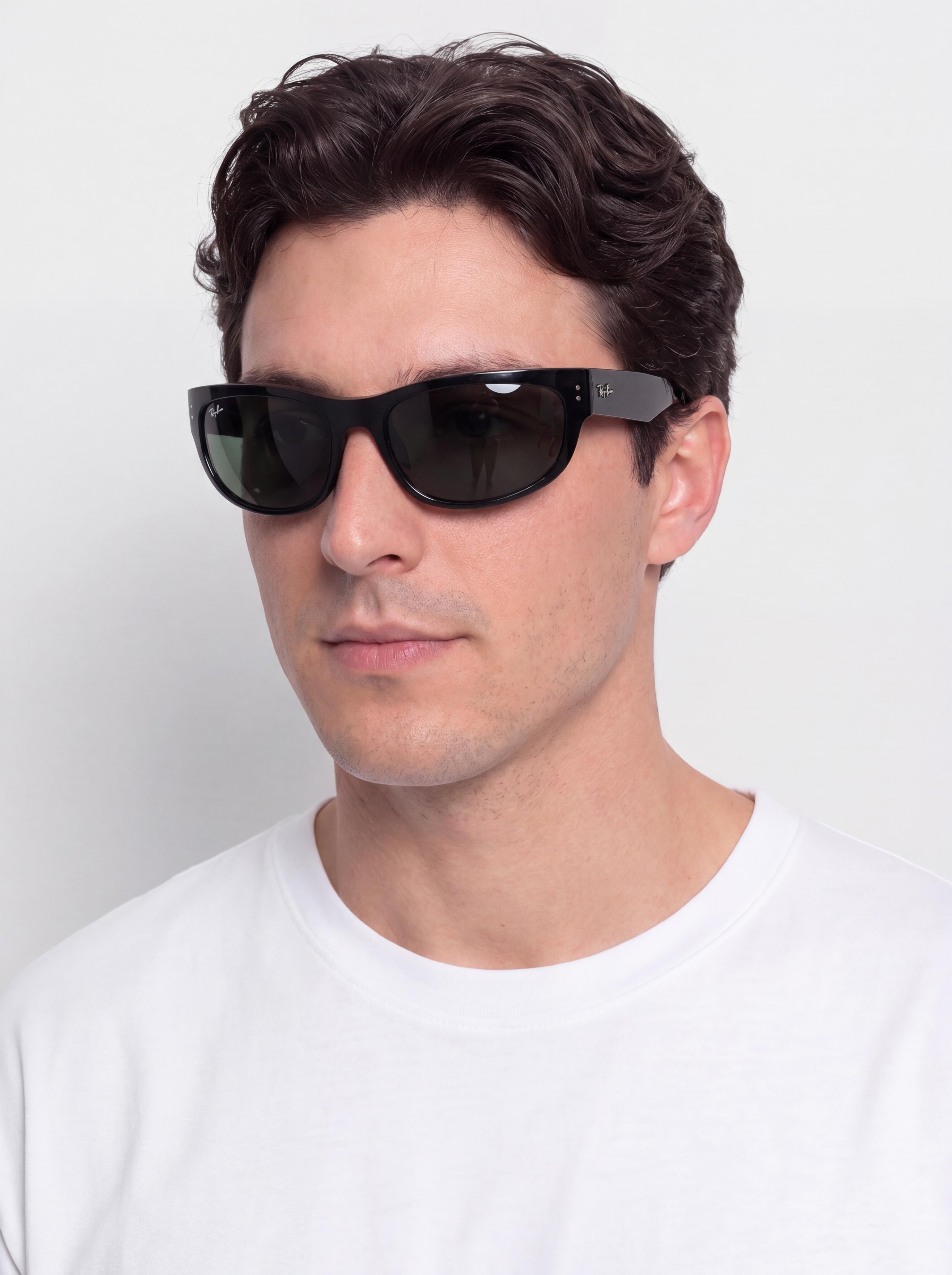 Слънчеви очила Ray-Ban Mega Balorama (polerowany czarny/zielone g-15)