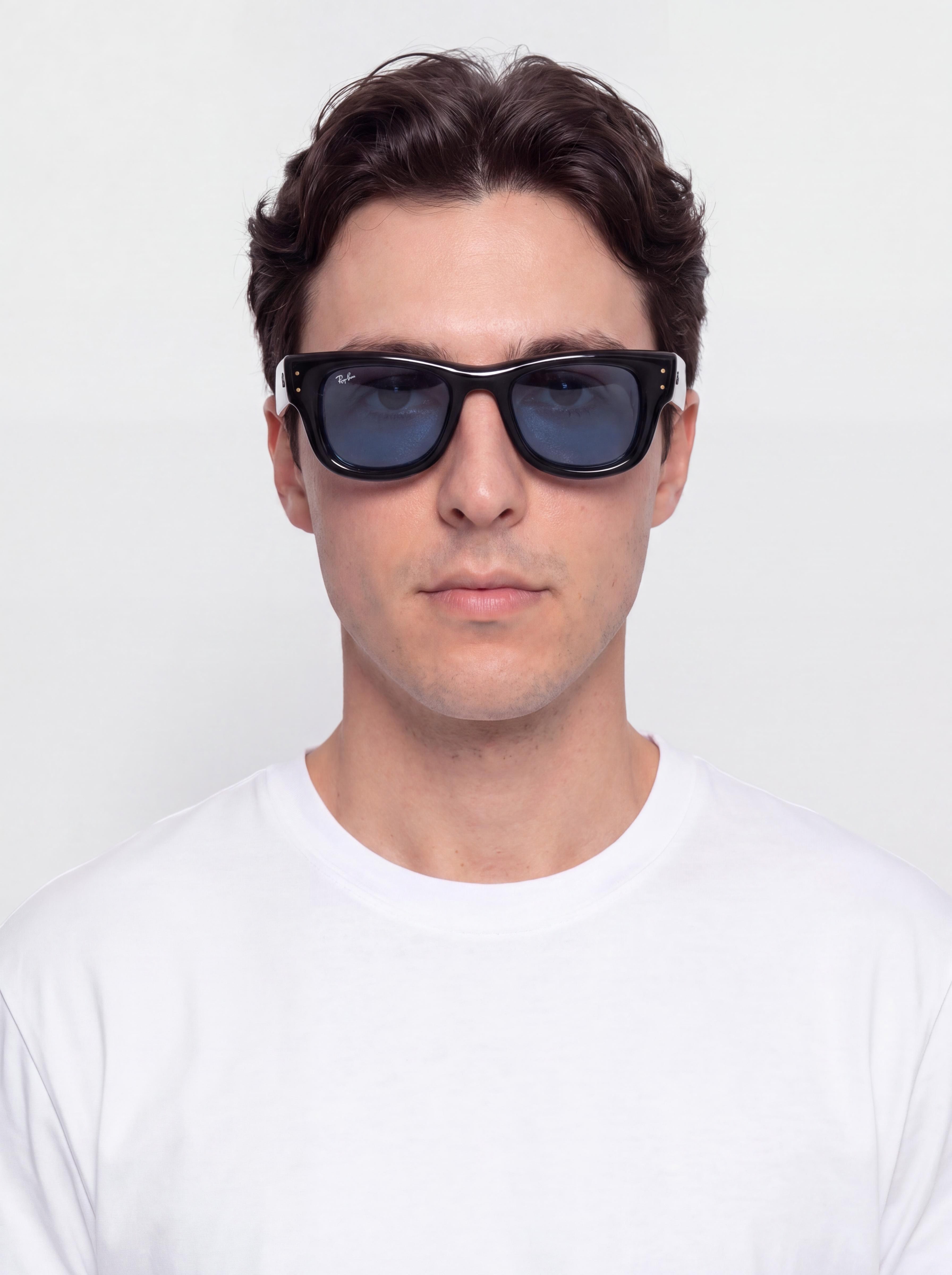 Слънчеви очила Ray-Ban Wayfarer Puffer (polerowany czarny/ciemnoniebieski)
