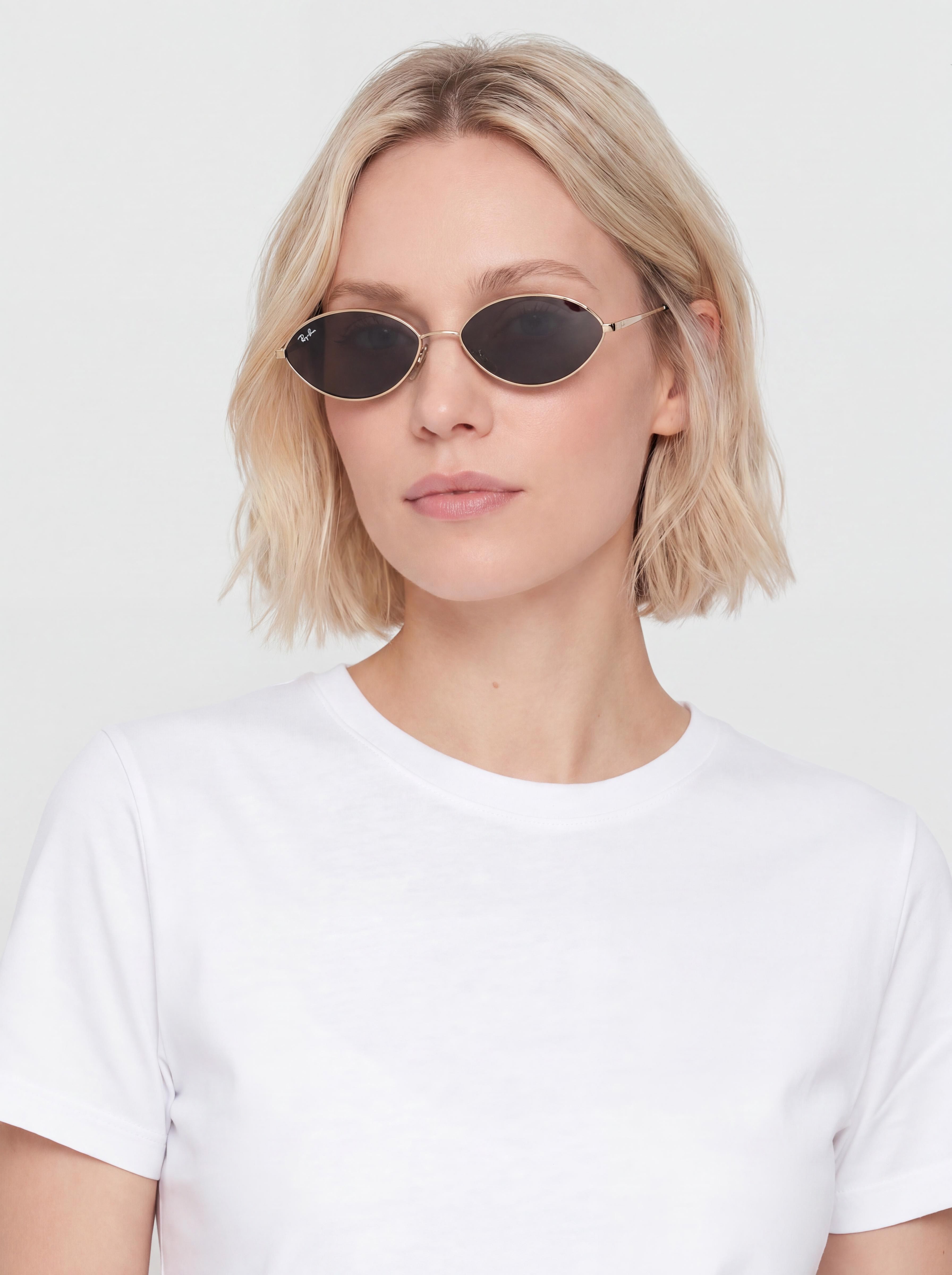 Слънчеви очила Ray-Ban Kai (polerowany jasne złoto/ciemnoszary)