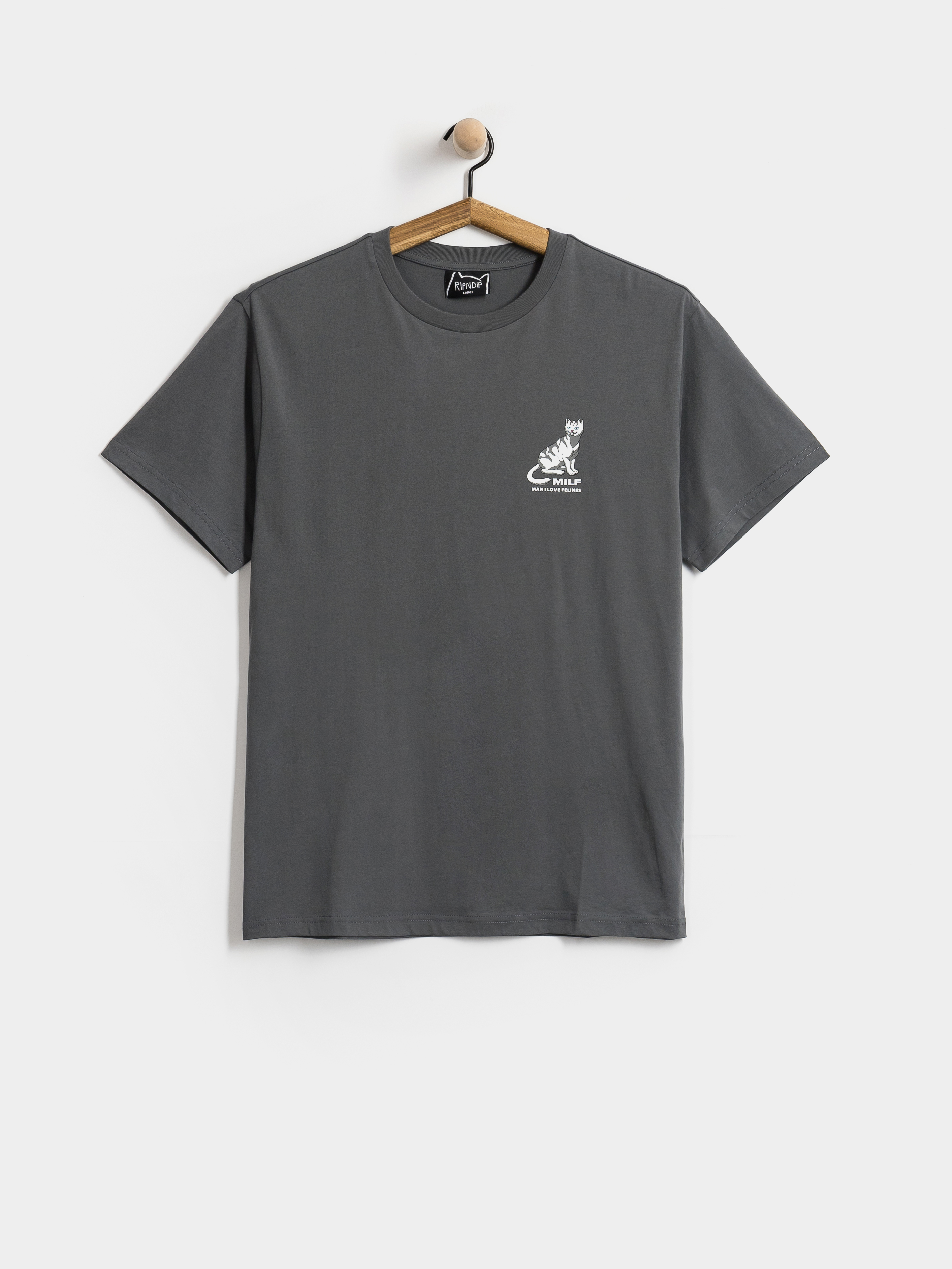Тениска RipNDip Man I Love Felines (charcoal)