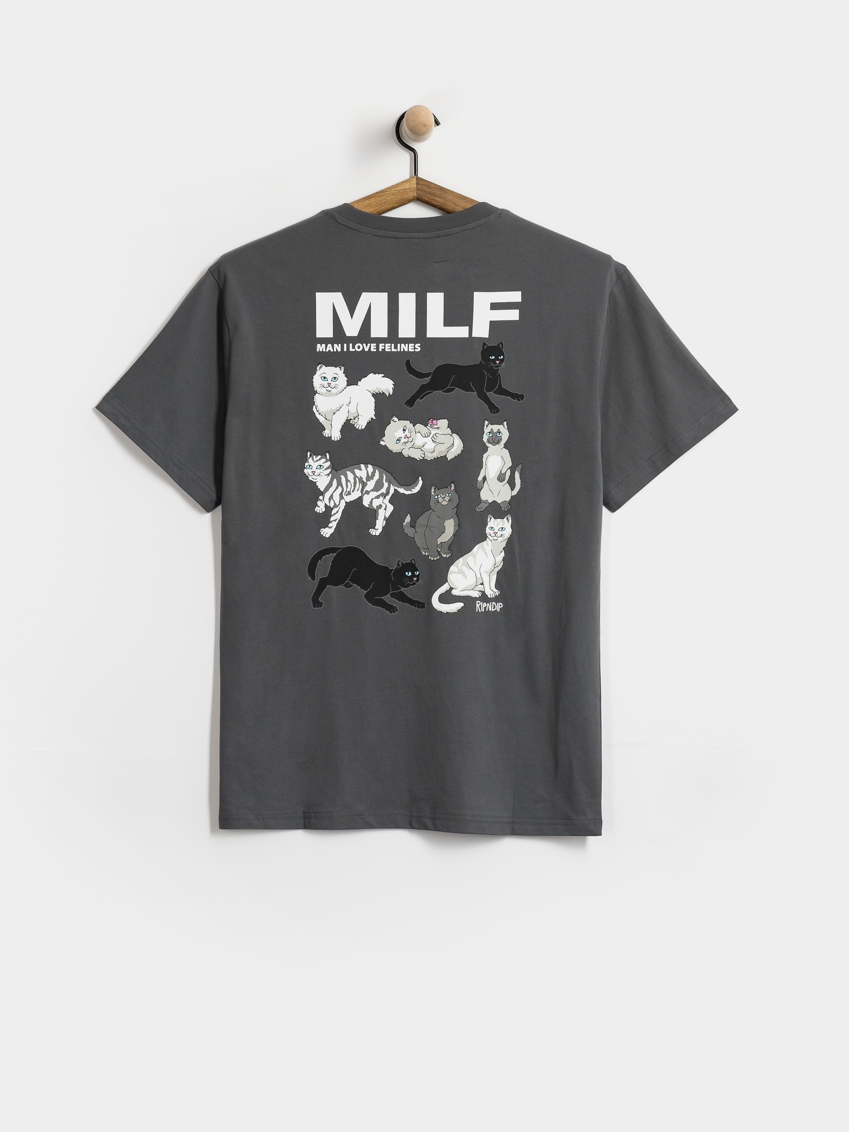Тениска RipNDip Man I Love Felines (charcoal)