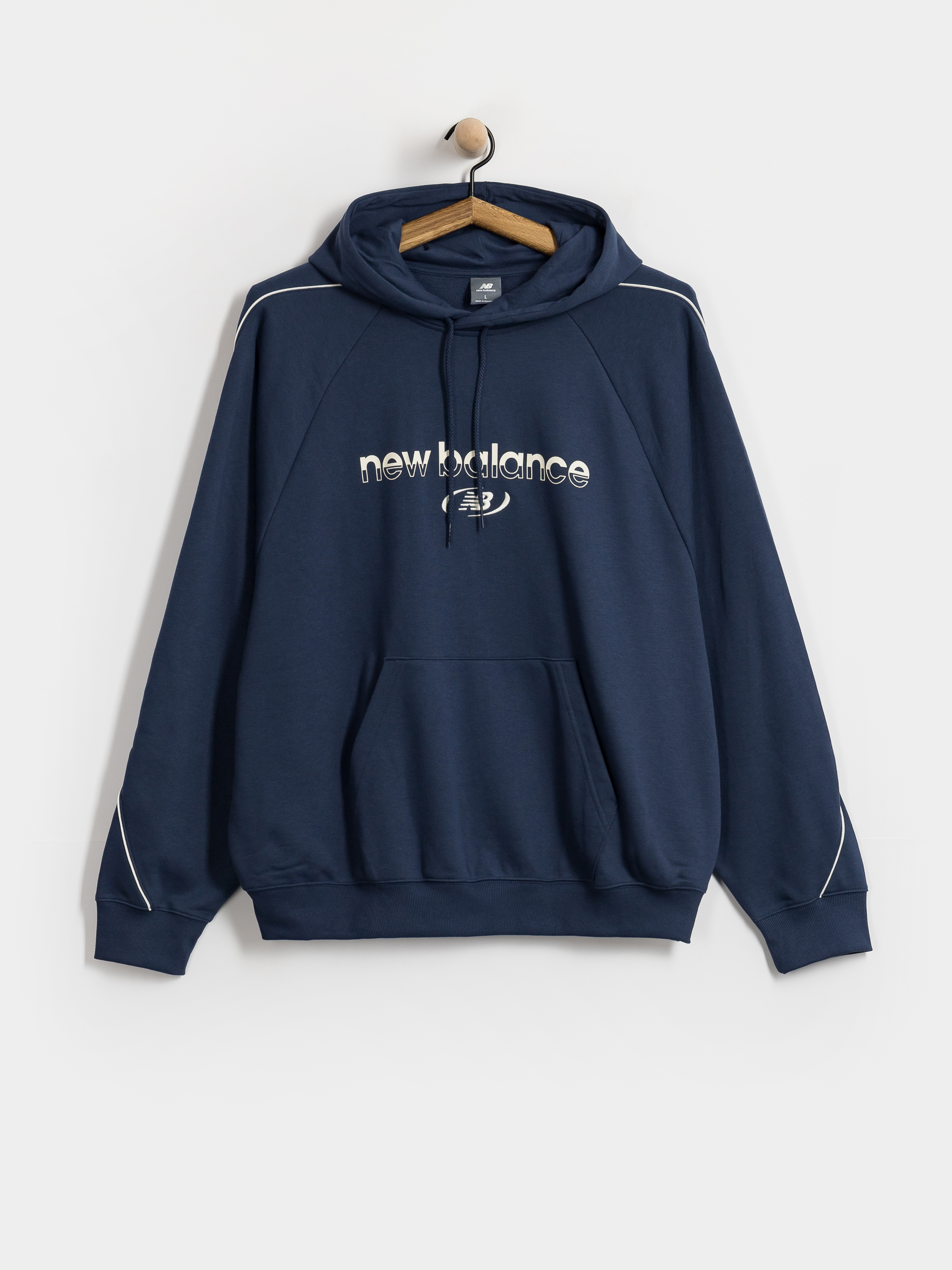 Суитшърт с качулка New Balance Trackside French Terry HD (navy)