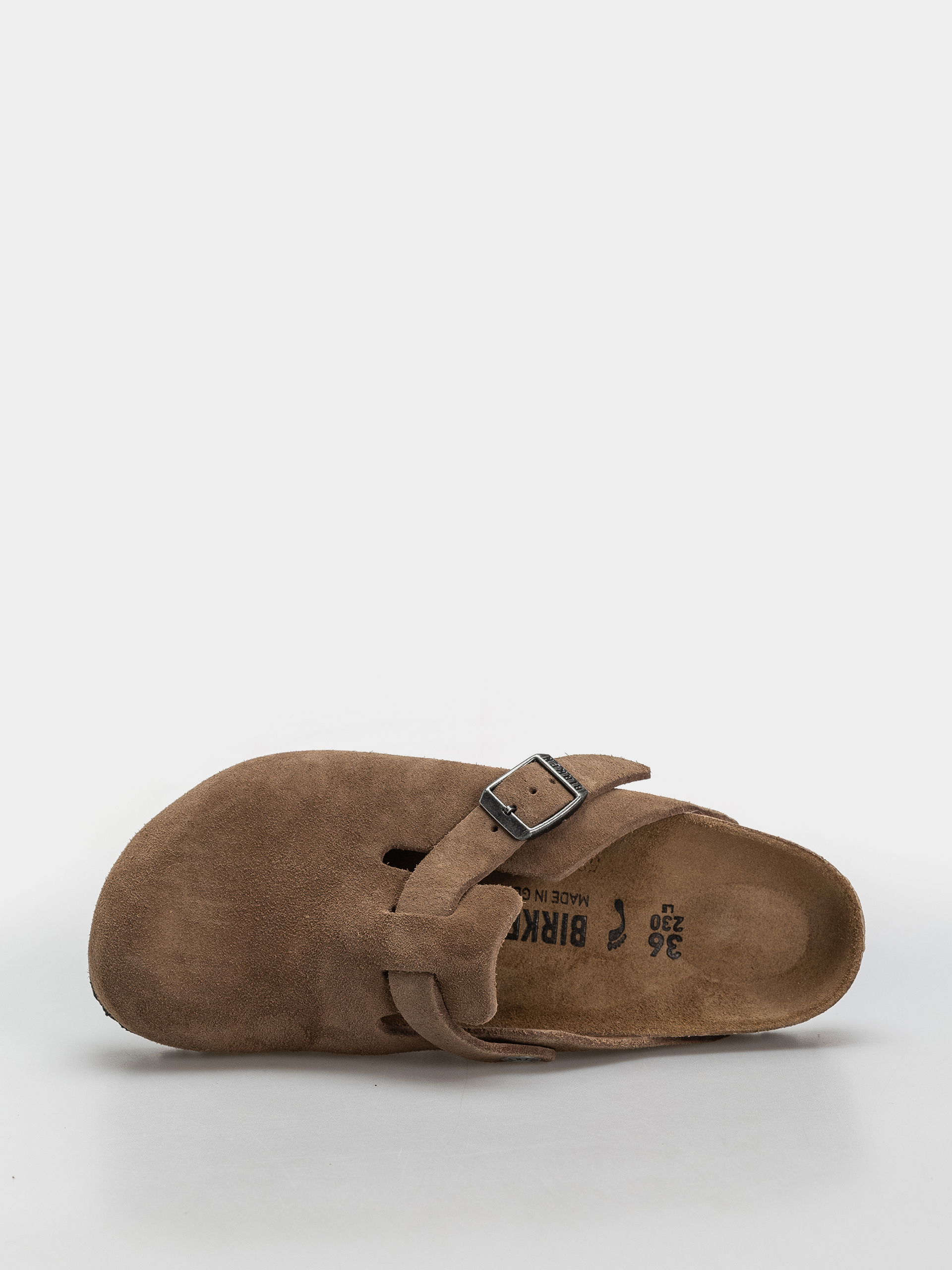 Чехли Birkenstock Boston Suede Leather Narrow (dark tea)