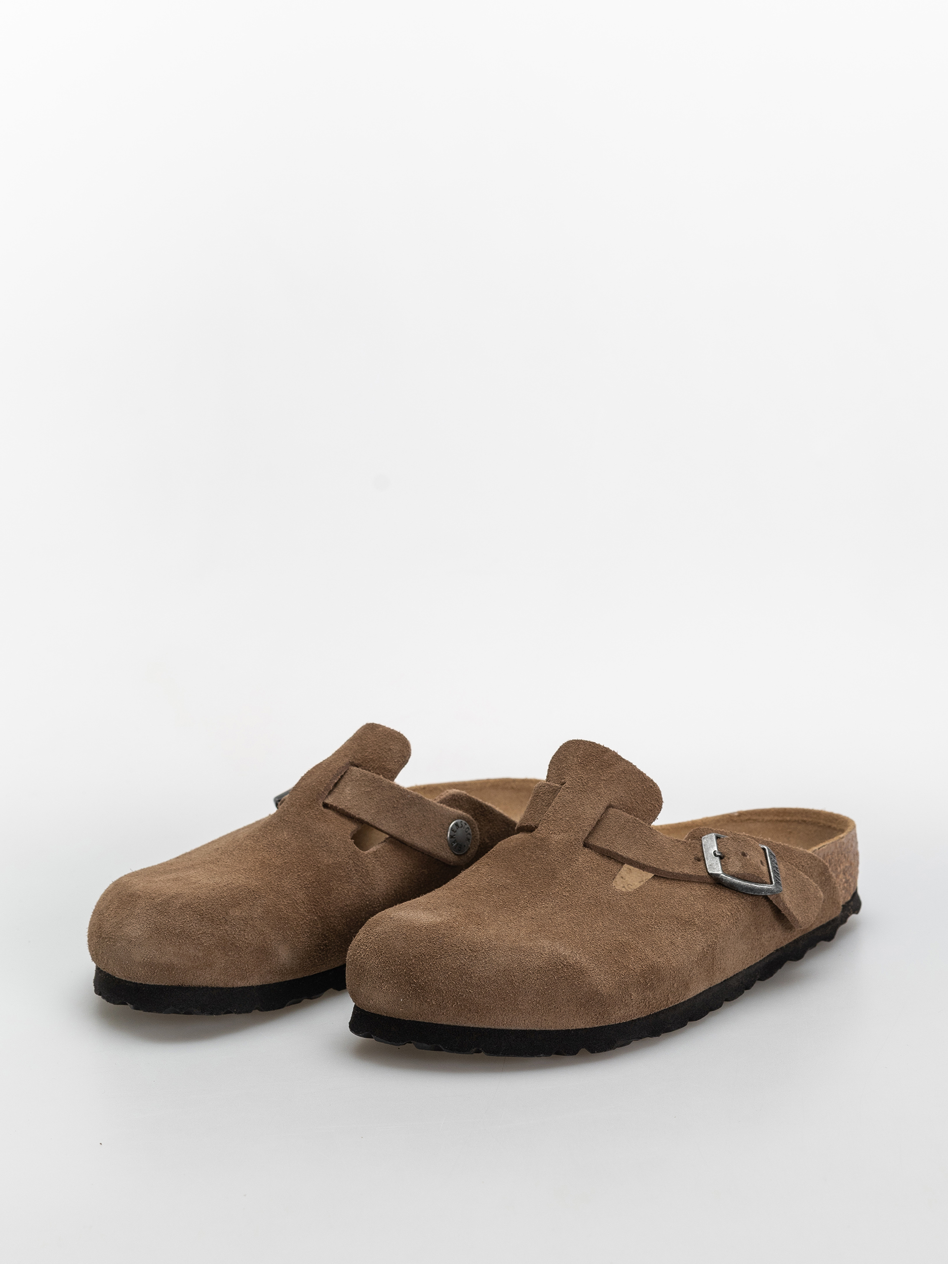 Чехли Birkenstock Boston Suede Leather Narrow (dark tea)