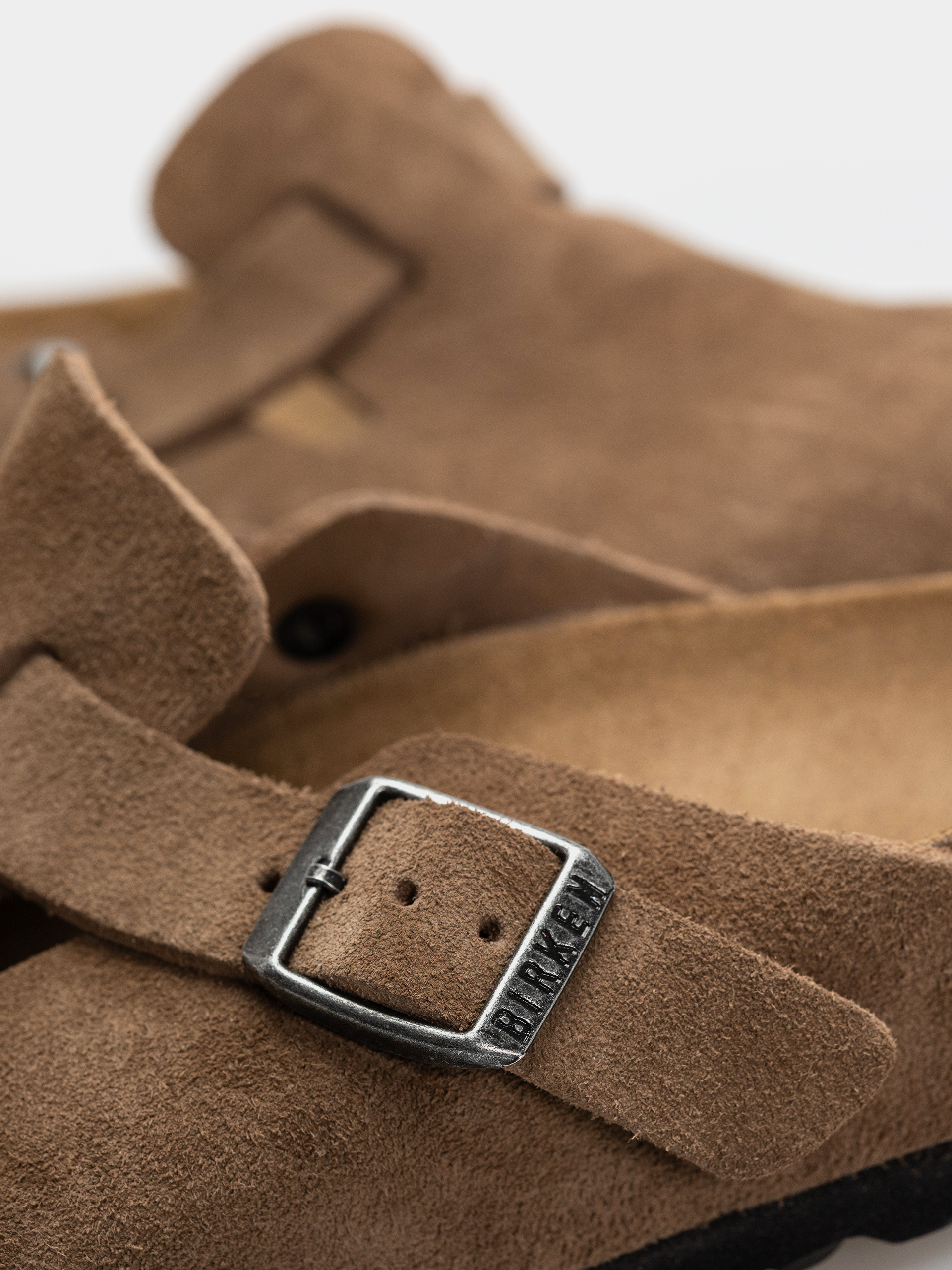 Чехли Birkenstock Boston Suede Leather Narrow (dark tea)
