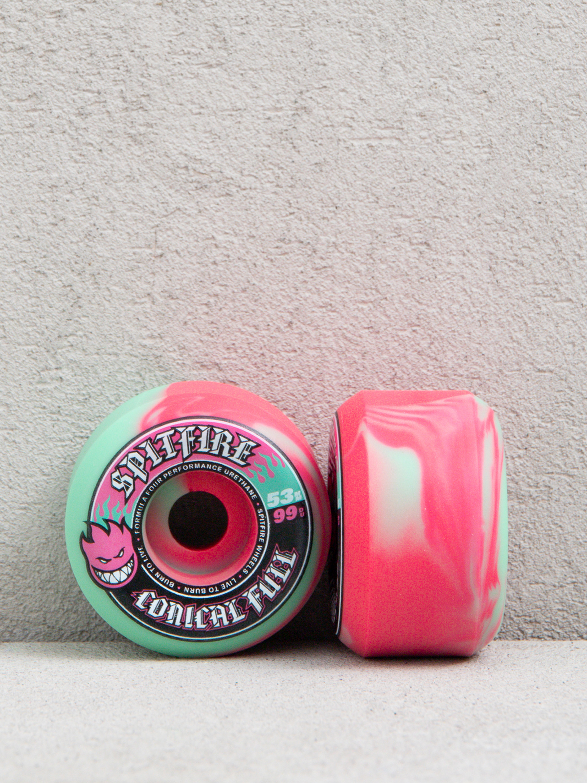 Колелца Spitfire F4 99D Team Color Pack F4 99 Conical Full (teal/pink swirl)