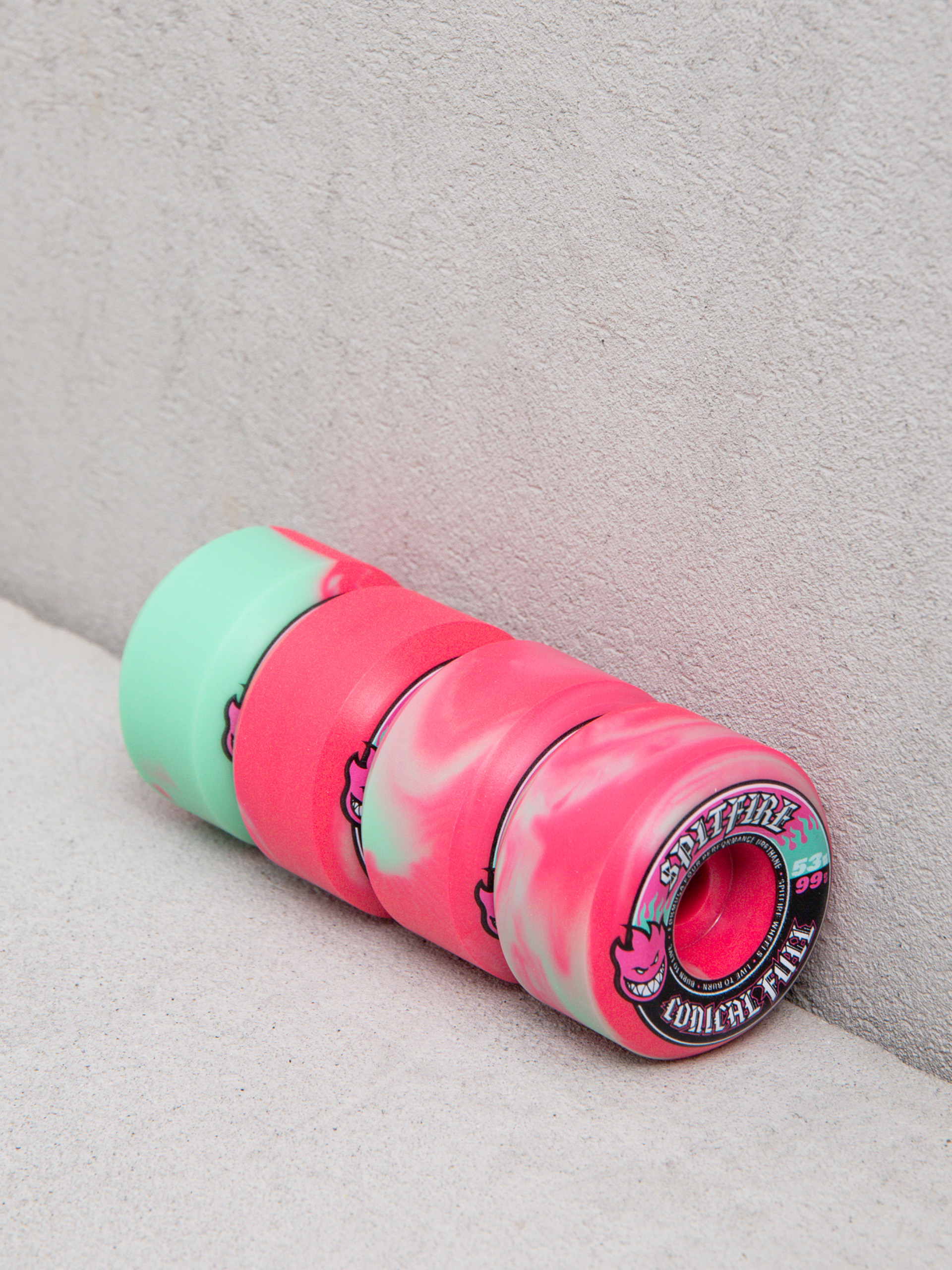 Колелца Spitfire F4 99D Team Color Pack F4 99 Conical Full (teal/pink swirl)