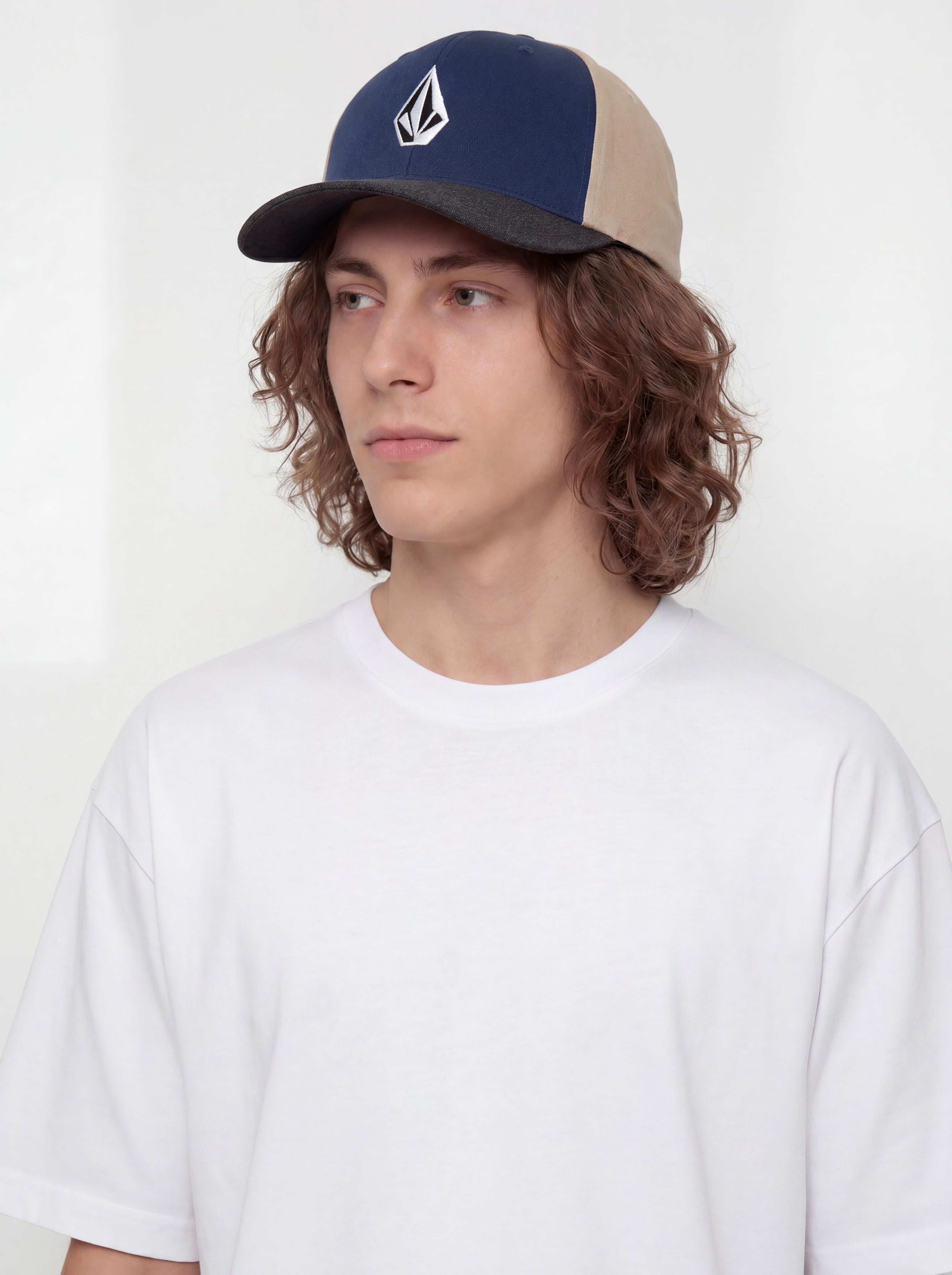 u0428u0430u043fu043au0430 u0441 u043au043eu0437u0438u0440u043au0430 Volcom Full Stone Hthr Flexfit (dust bowl indigo)