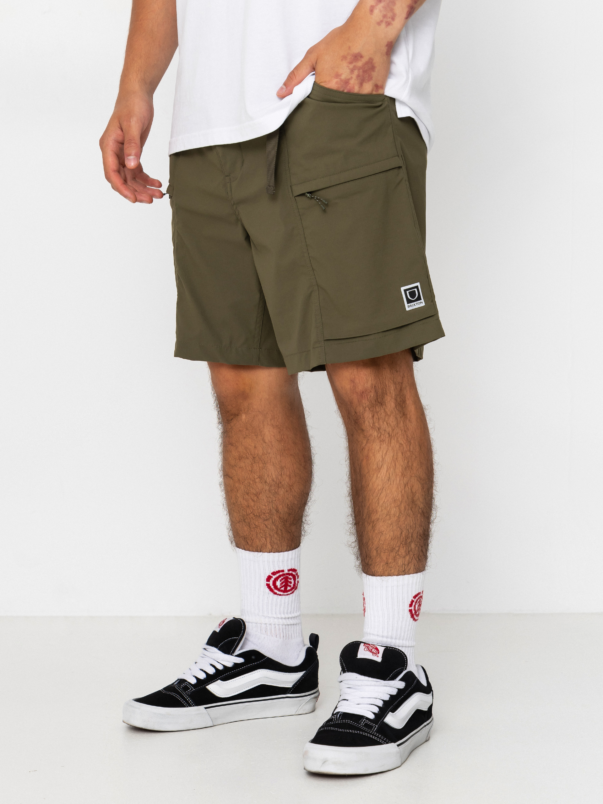 Къси панталони Brixton Journey Utility (dark olive)