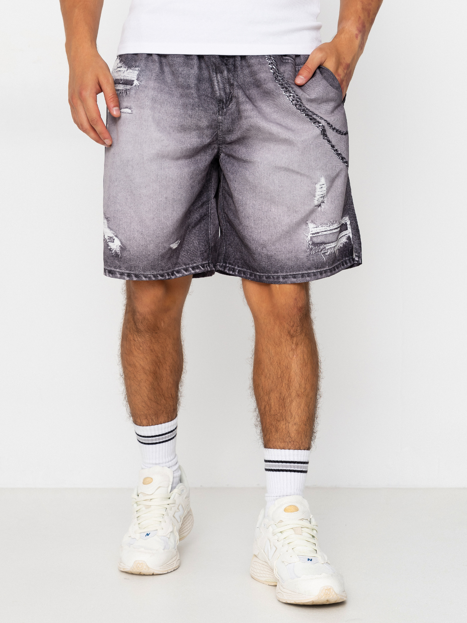 Къси панталони Wasted Paris Destroy Trompe L'Oeil Swimsuit (faded black)
