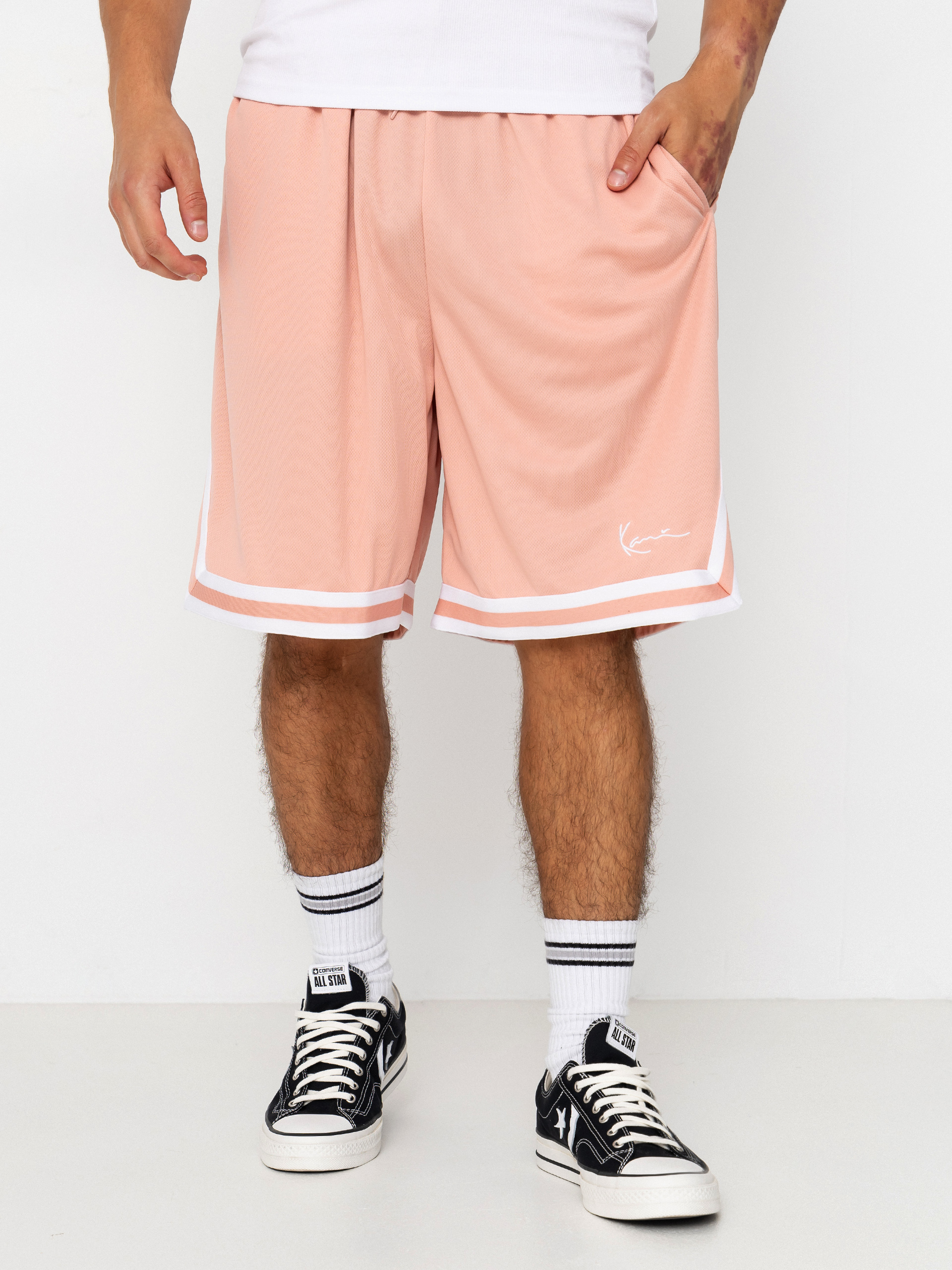 Къси панталони Karl Kani Small Signature Essential Mesh (pink)