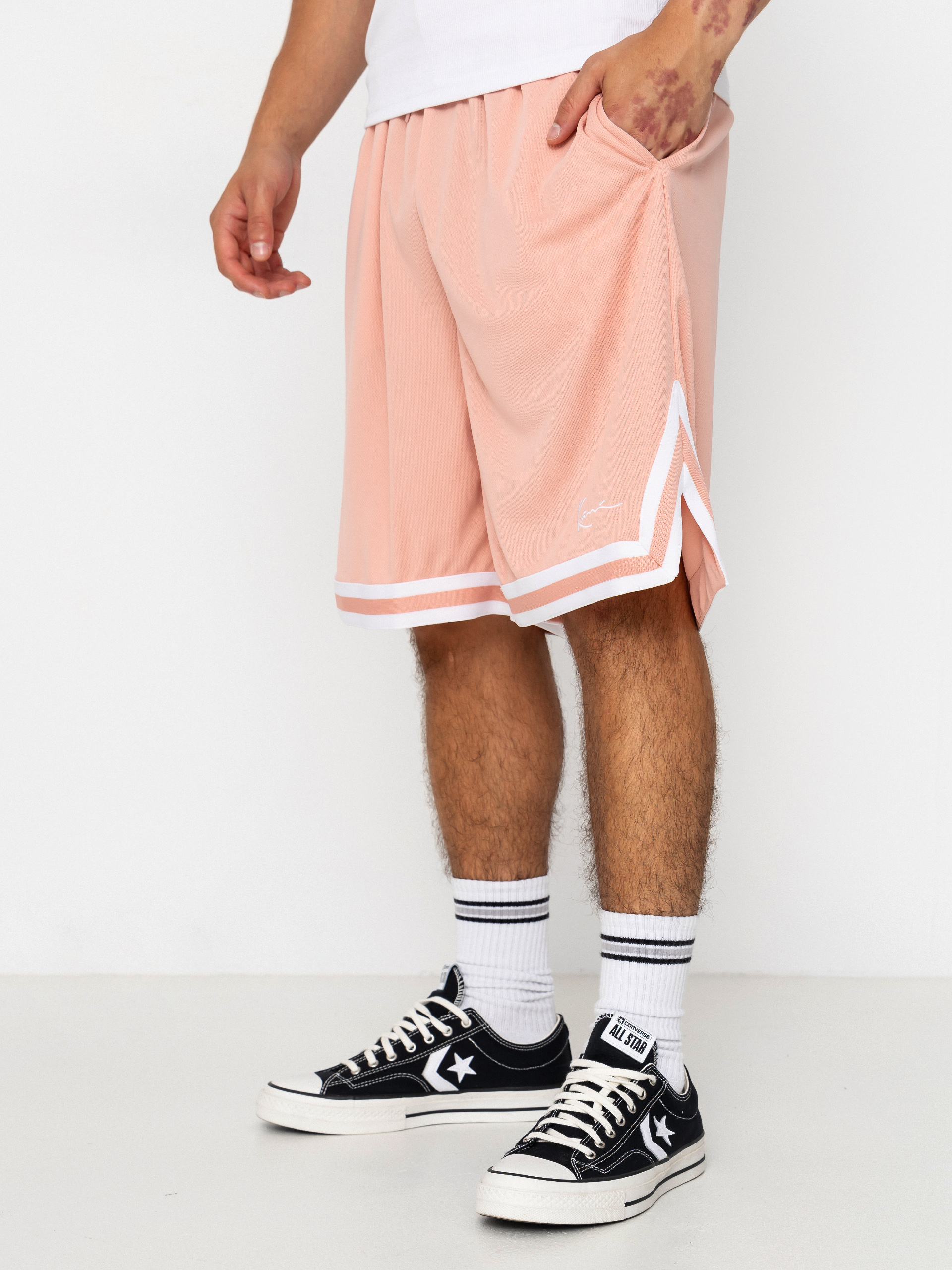 Къси панталони Karl Kani Small Signature Essential Mesh (pink)