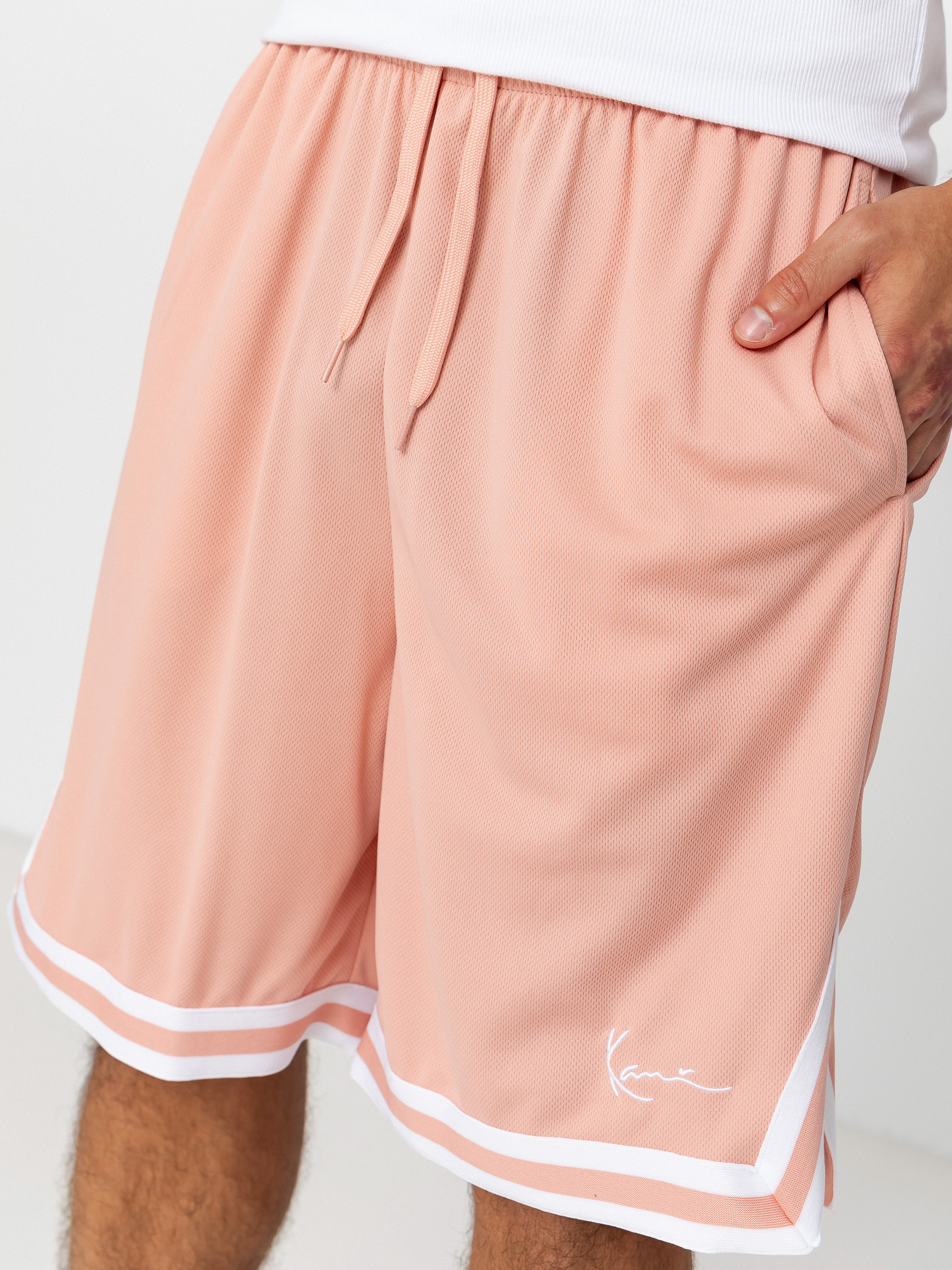 Къси панталони Karl Kani Small Signature Essential Mesh (pink)