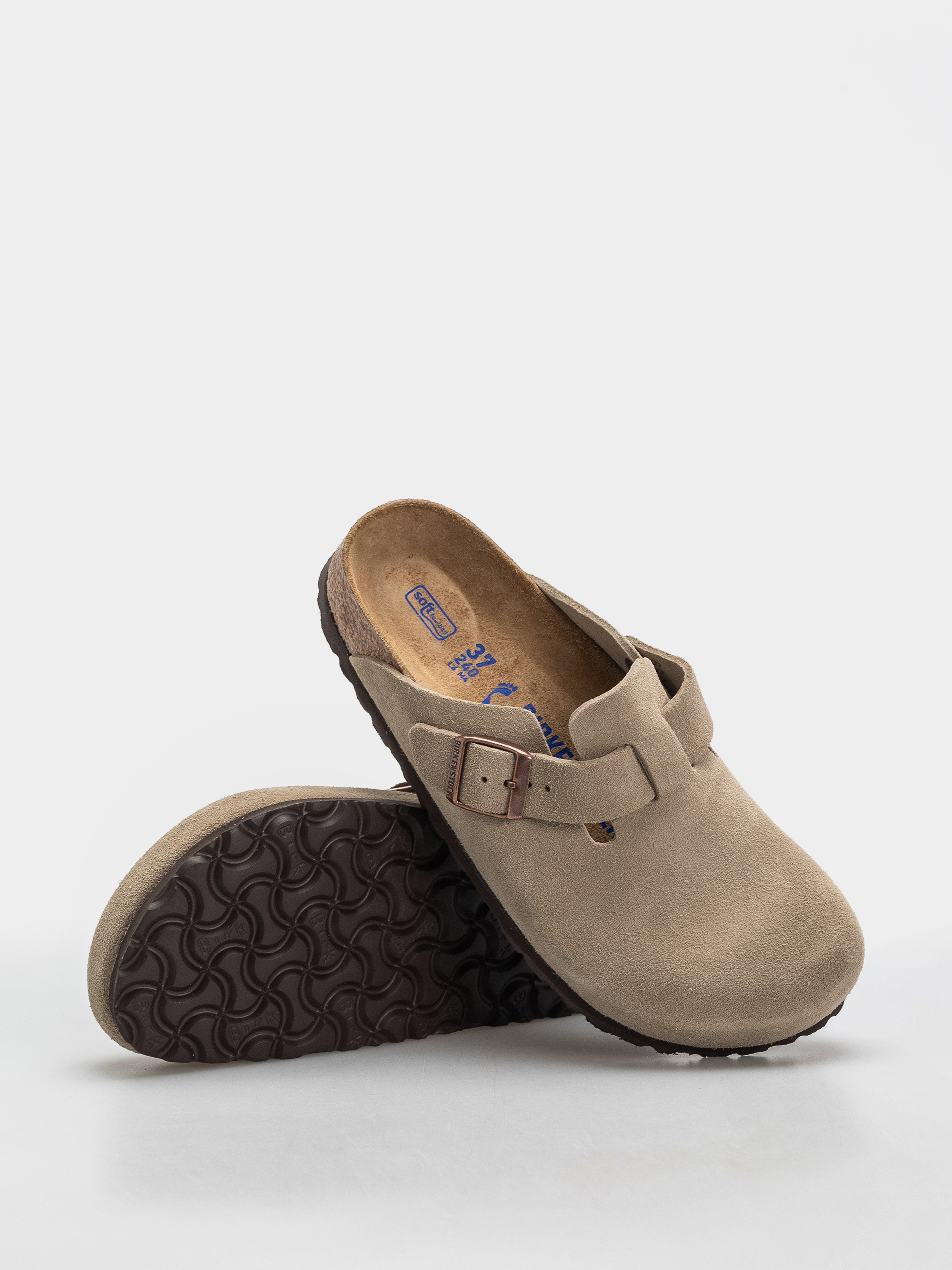 Чехли Birkenstock Boston Soft Footbed Suede Leather Narrow (taupe)