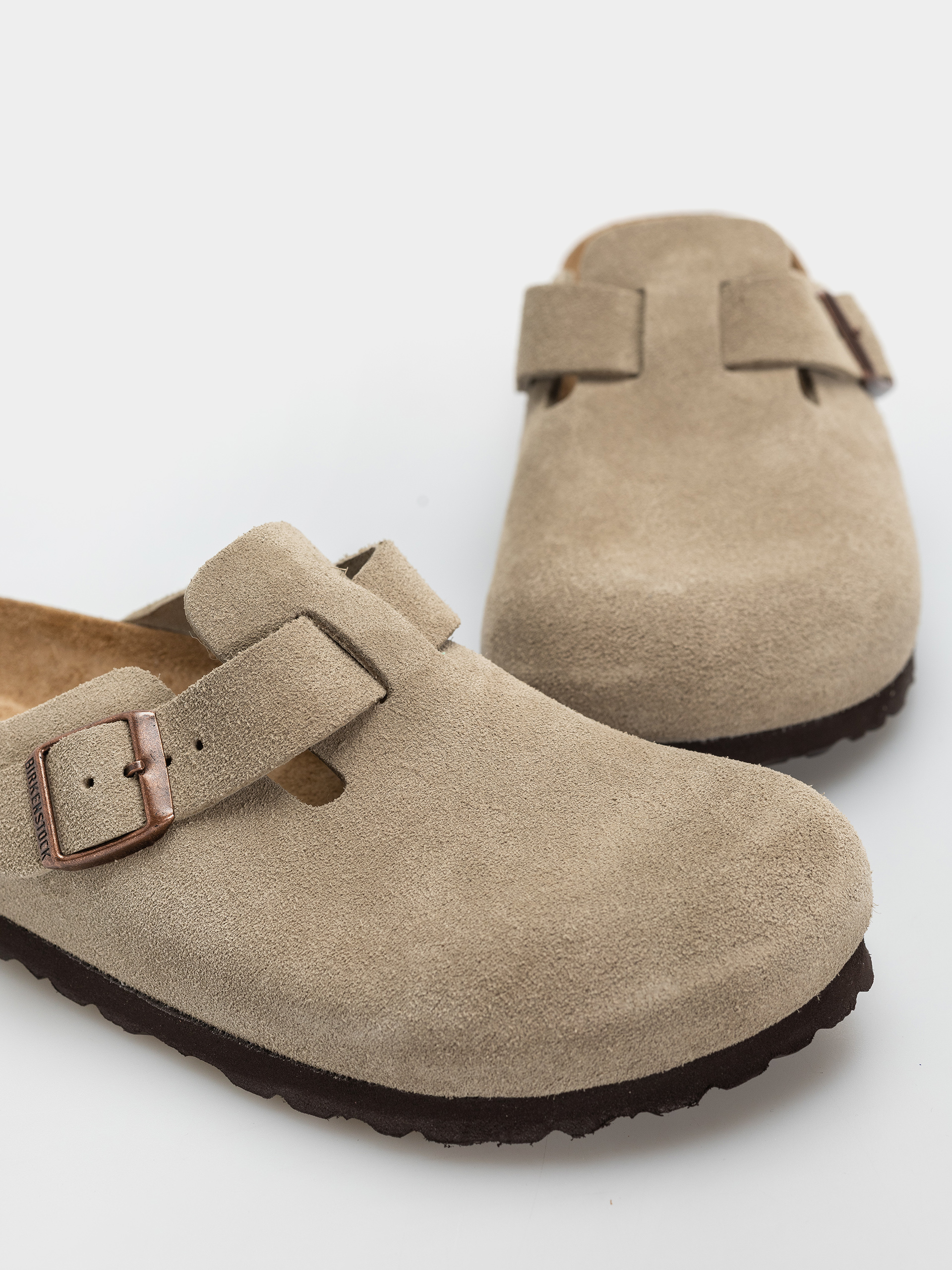 Чехли Birkenstock Boston Soft Footbed Suede Leather Narrow (taupe)