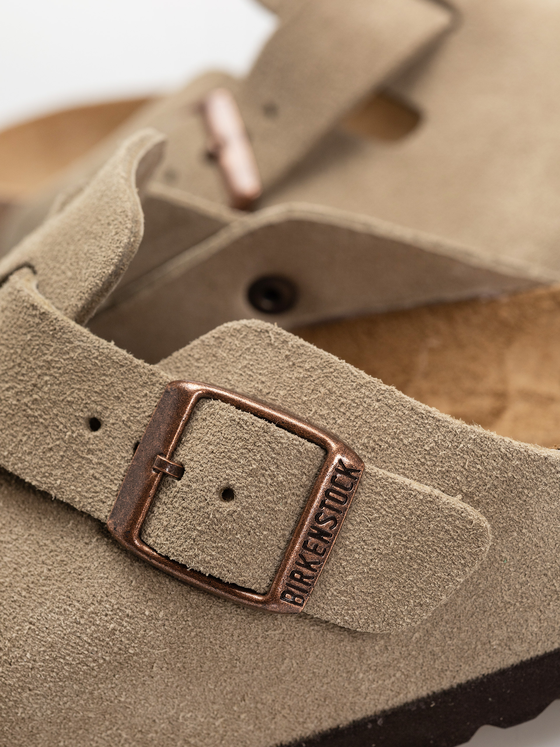 Чехли Birkenstock Boston Soft Footbed Suede Leather Narrow (taupe)