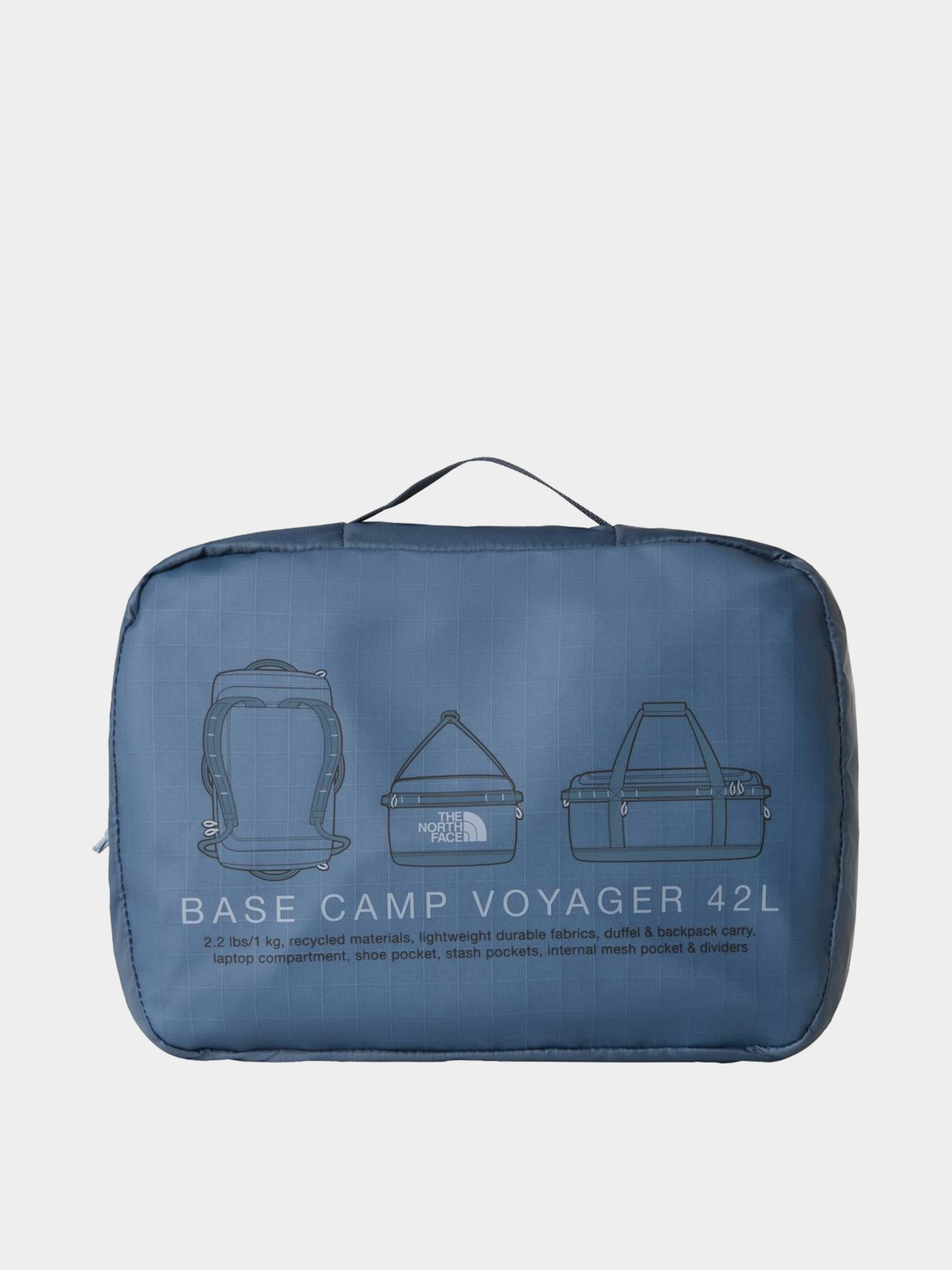 Чанта The North Face Base Camp Voyager Duffel 42L (granite grey/frost grey)