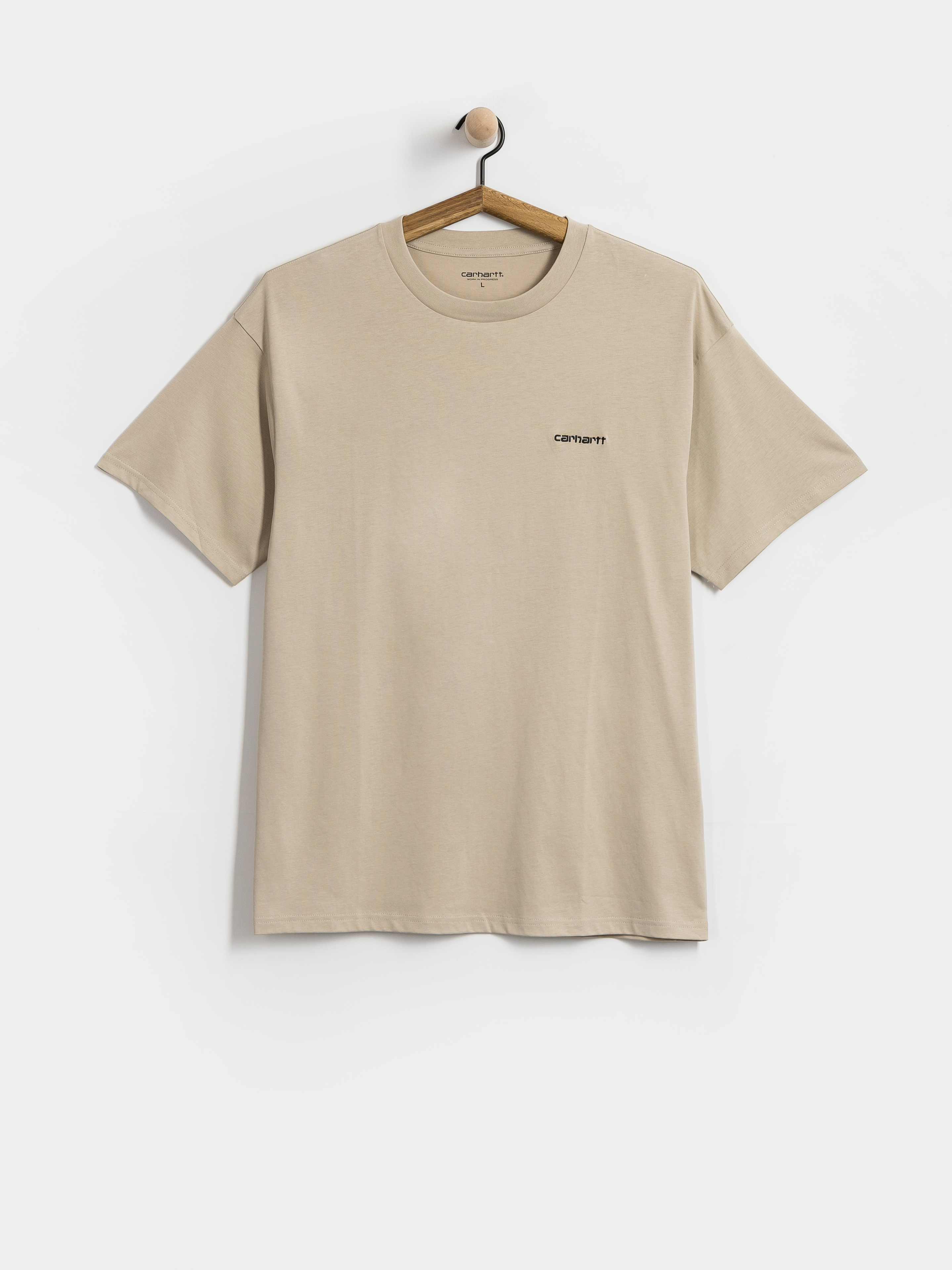 Тениска Carhartt WIP Script Embroidery (fleur de sel/black)