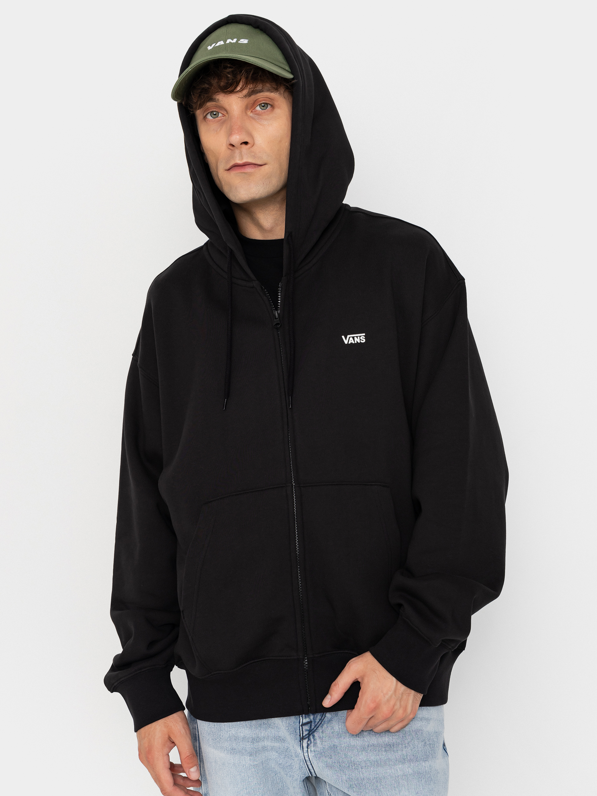 Суитшърт с качулка Vans Left Chest ZHD (black)