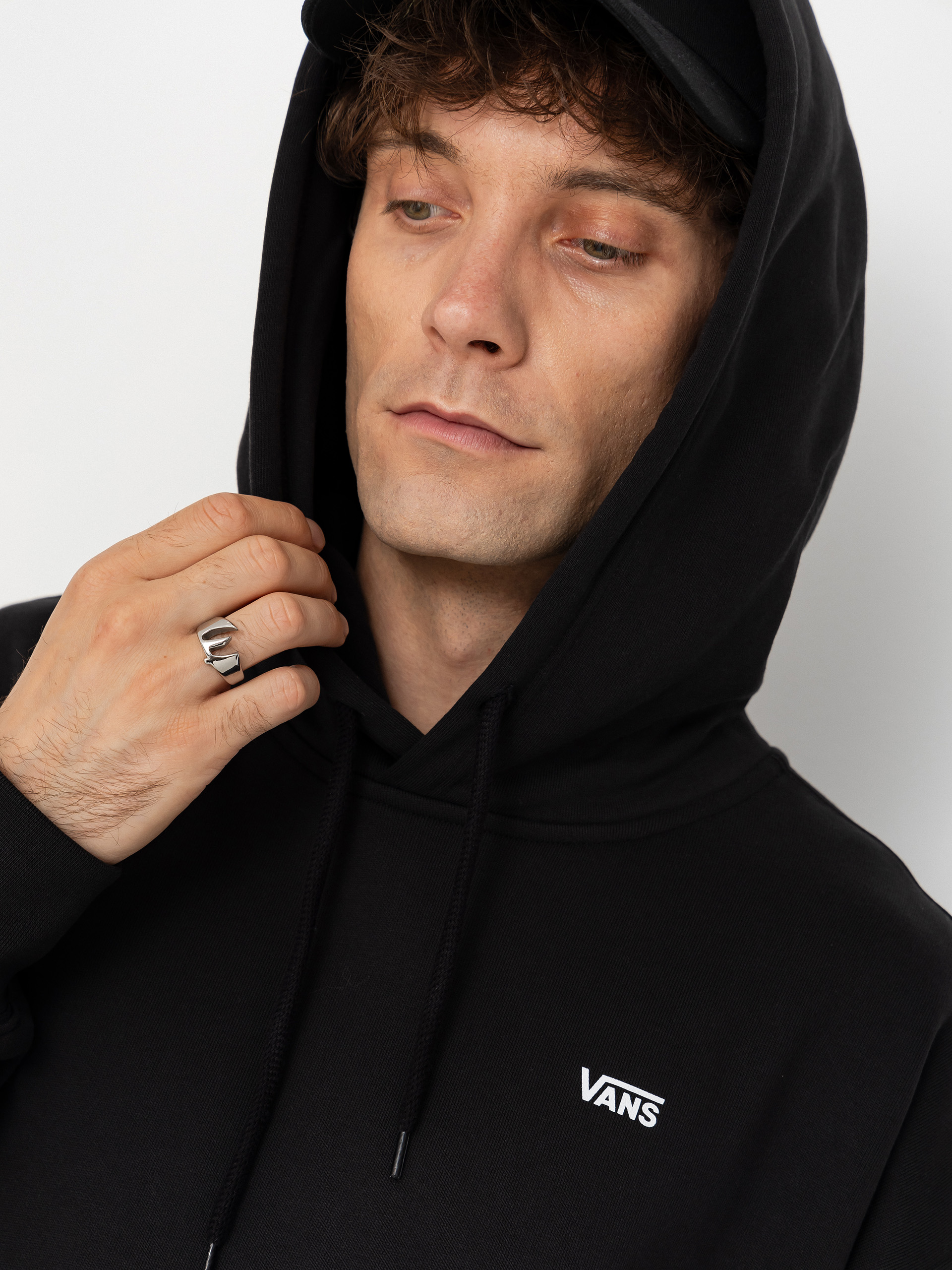 Суитшърт с качулка Vans Left Chest HD (black)