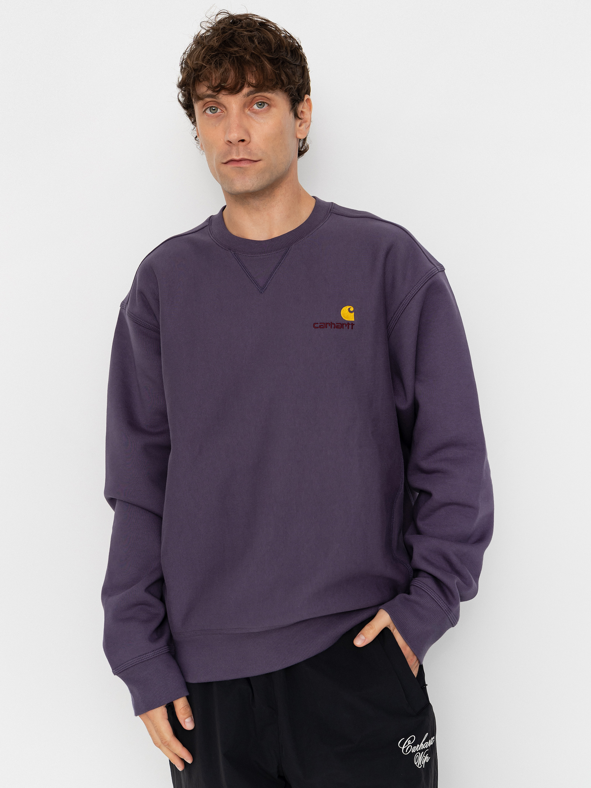 Суитшърт Carhartt WIP American Script (shady purple)